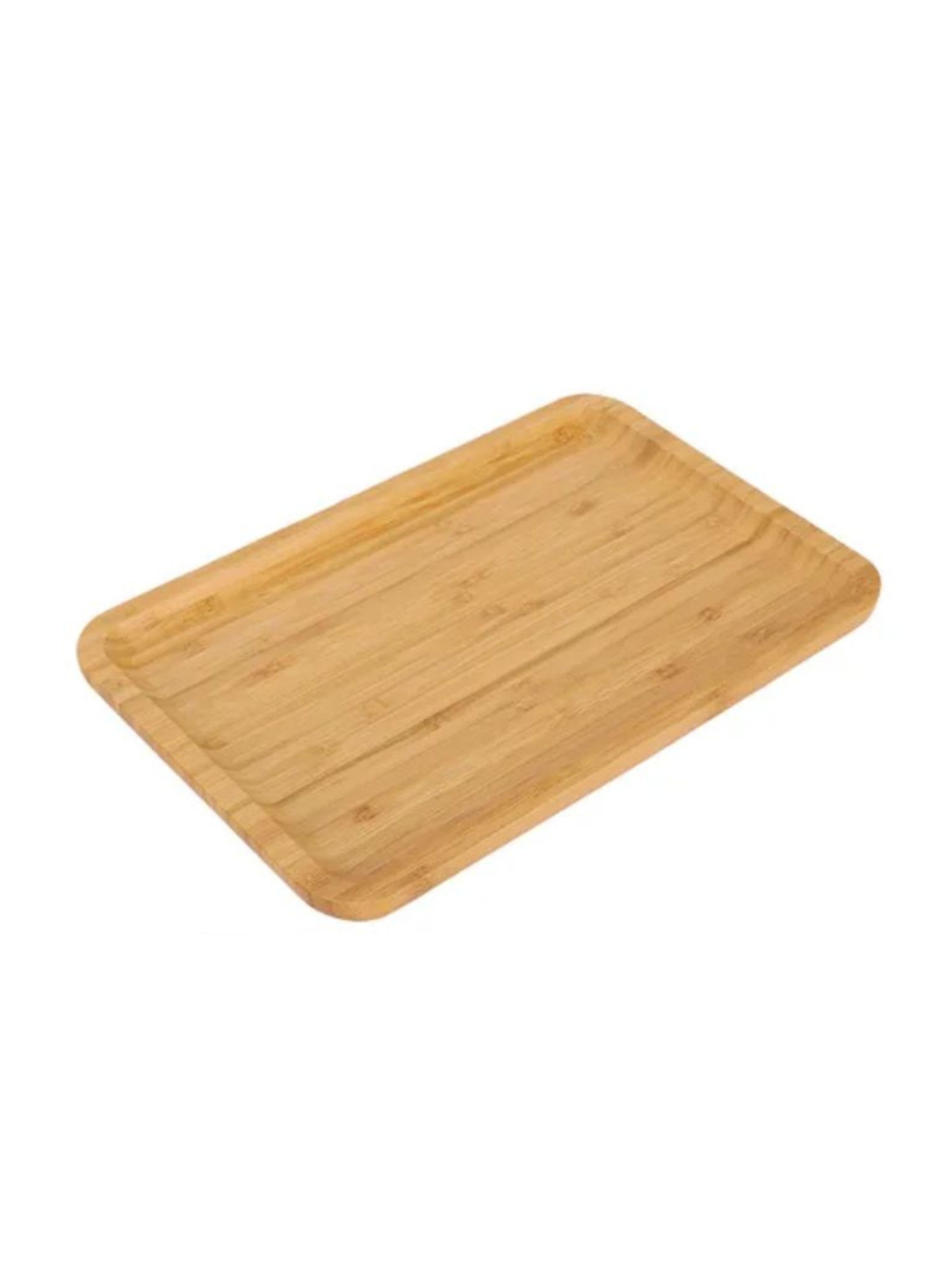 Bandeja Decorativa de Madera Rectangular Adorno Multiuso-0