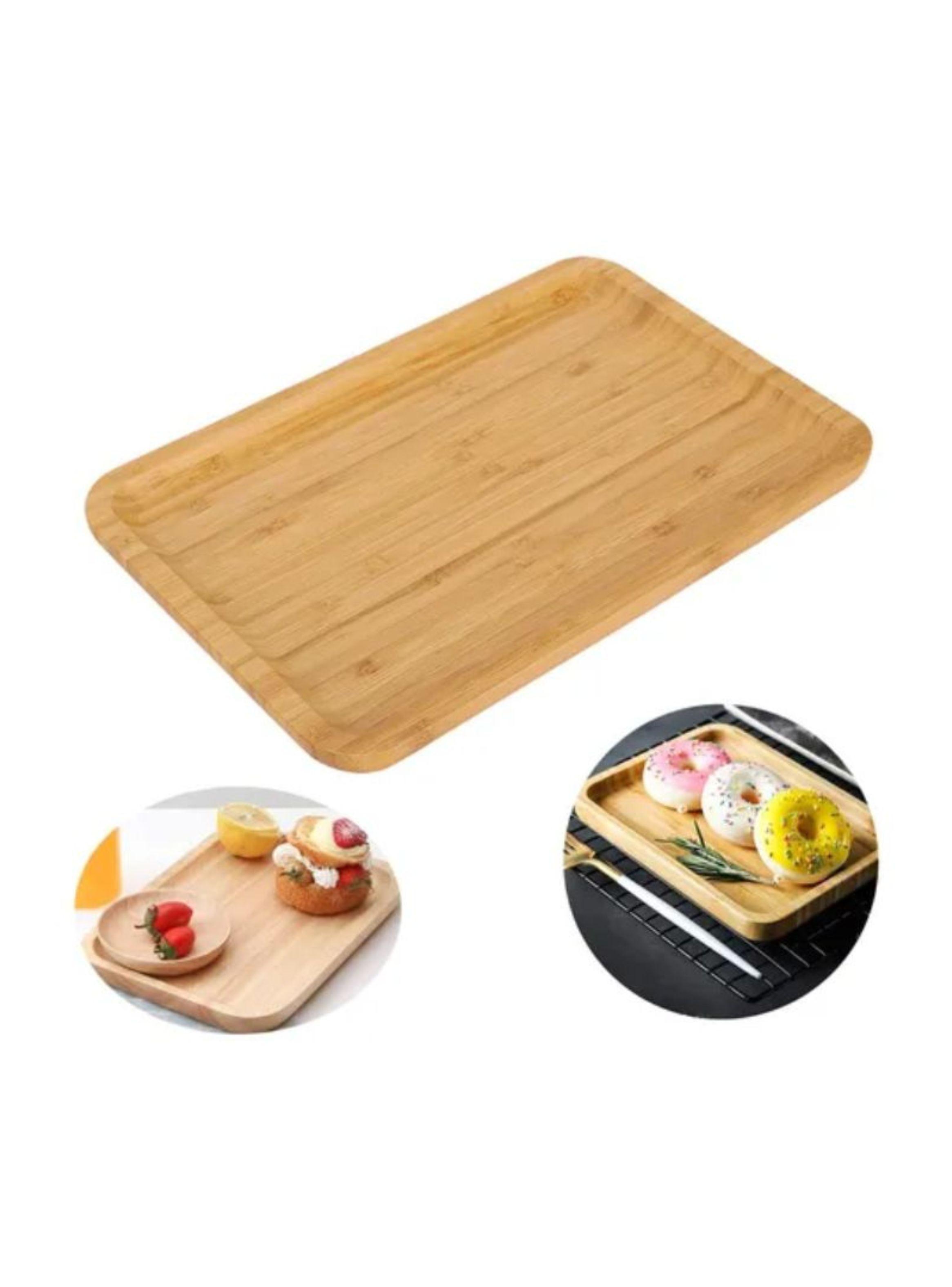 Bandeja Decorativa de Madera Rectangular Adorno Multiuso-1