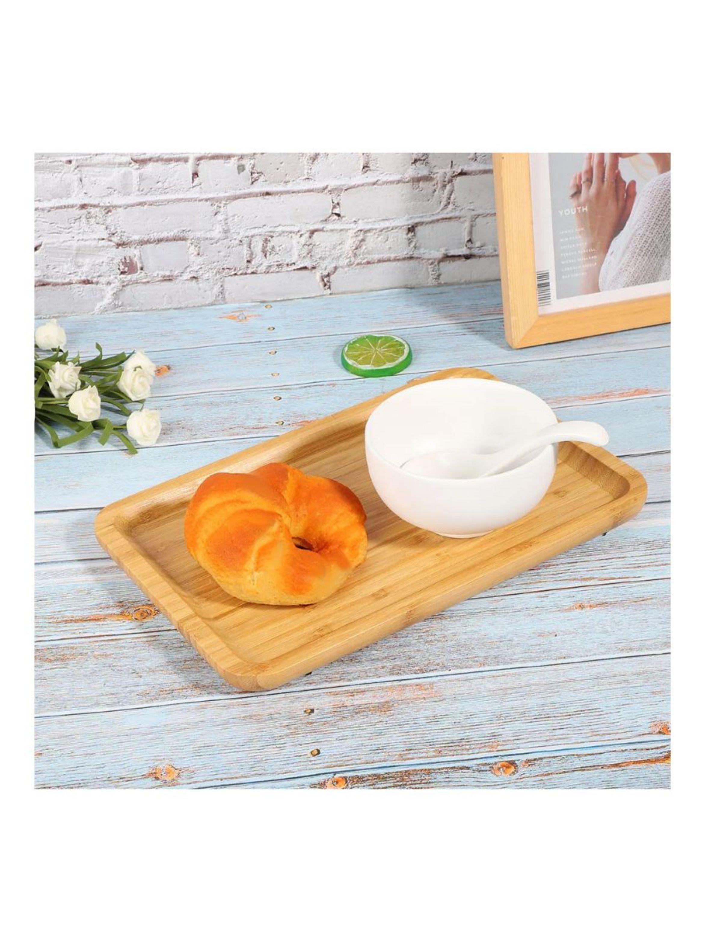 Bandeja Decorativa de Madera Rectangular Adorno Multiuso-3