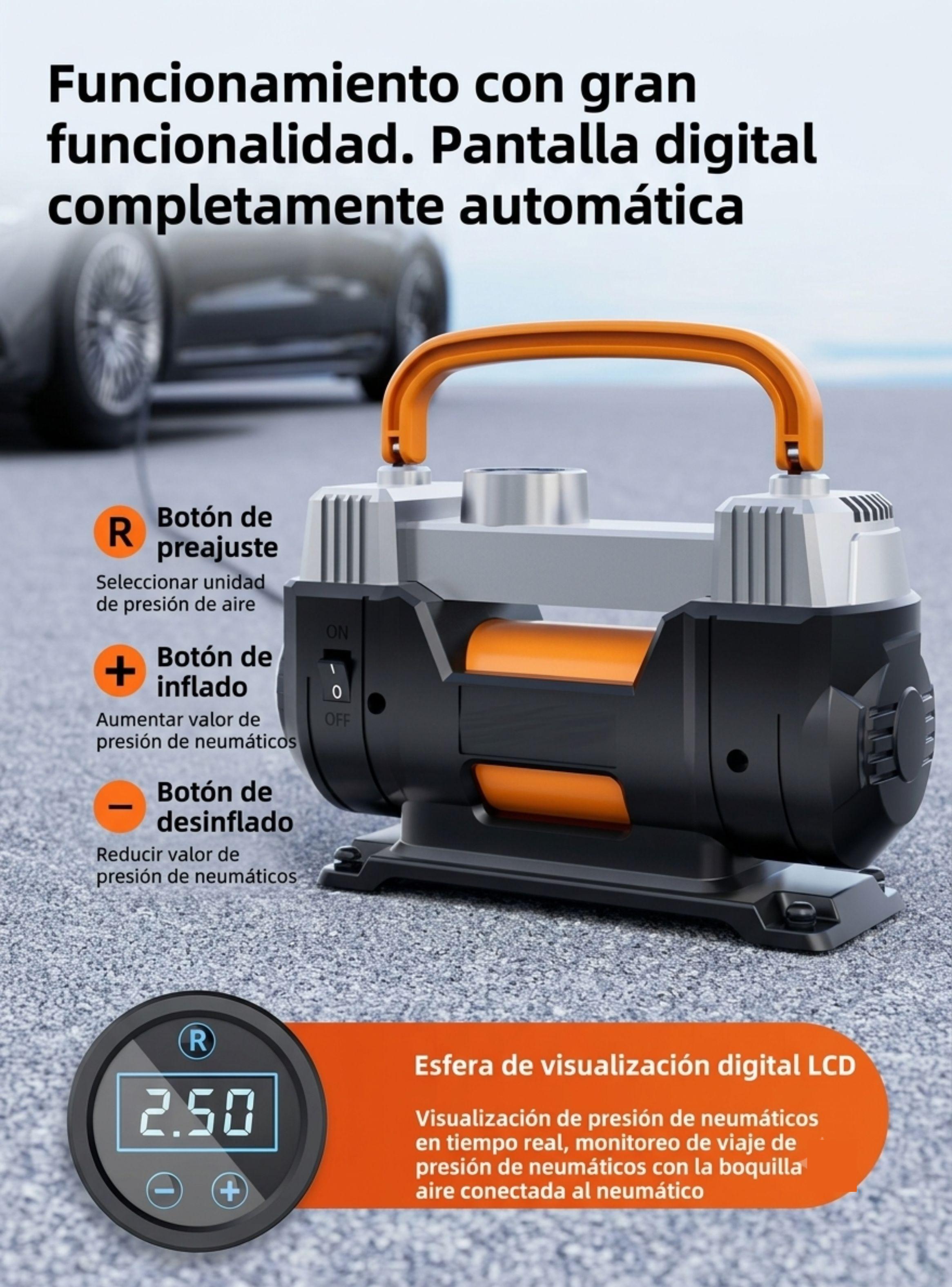 Compresor De Aire Portátil Digital 12v 350w Ls-208-4
