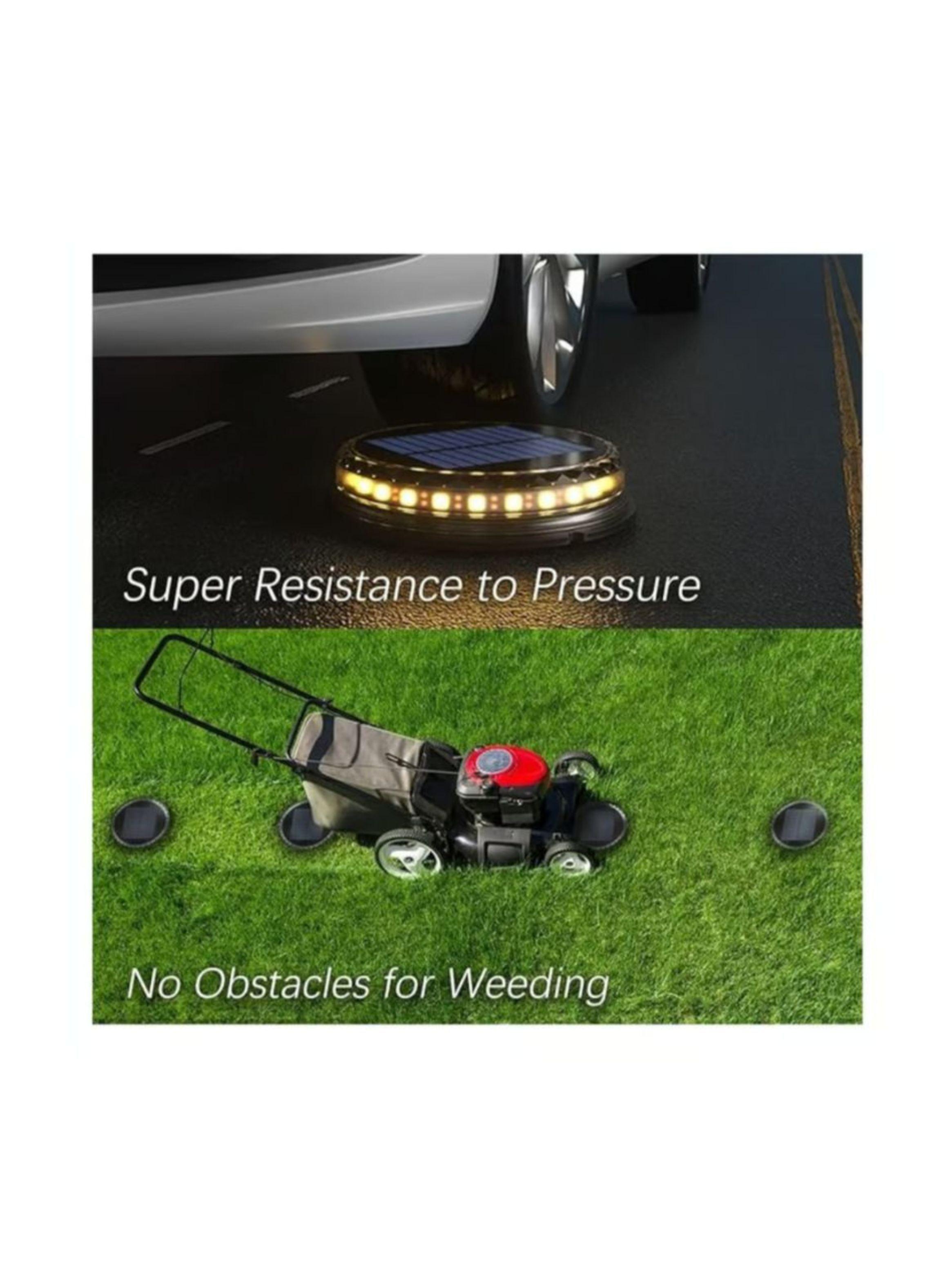 Pack 2 Lampara Disco Solar Impermeable Estaca Jardin Luz Calida-4