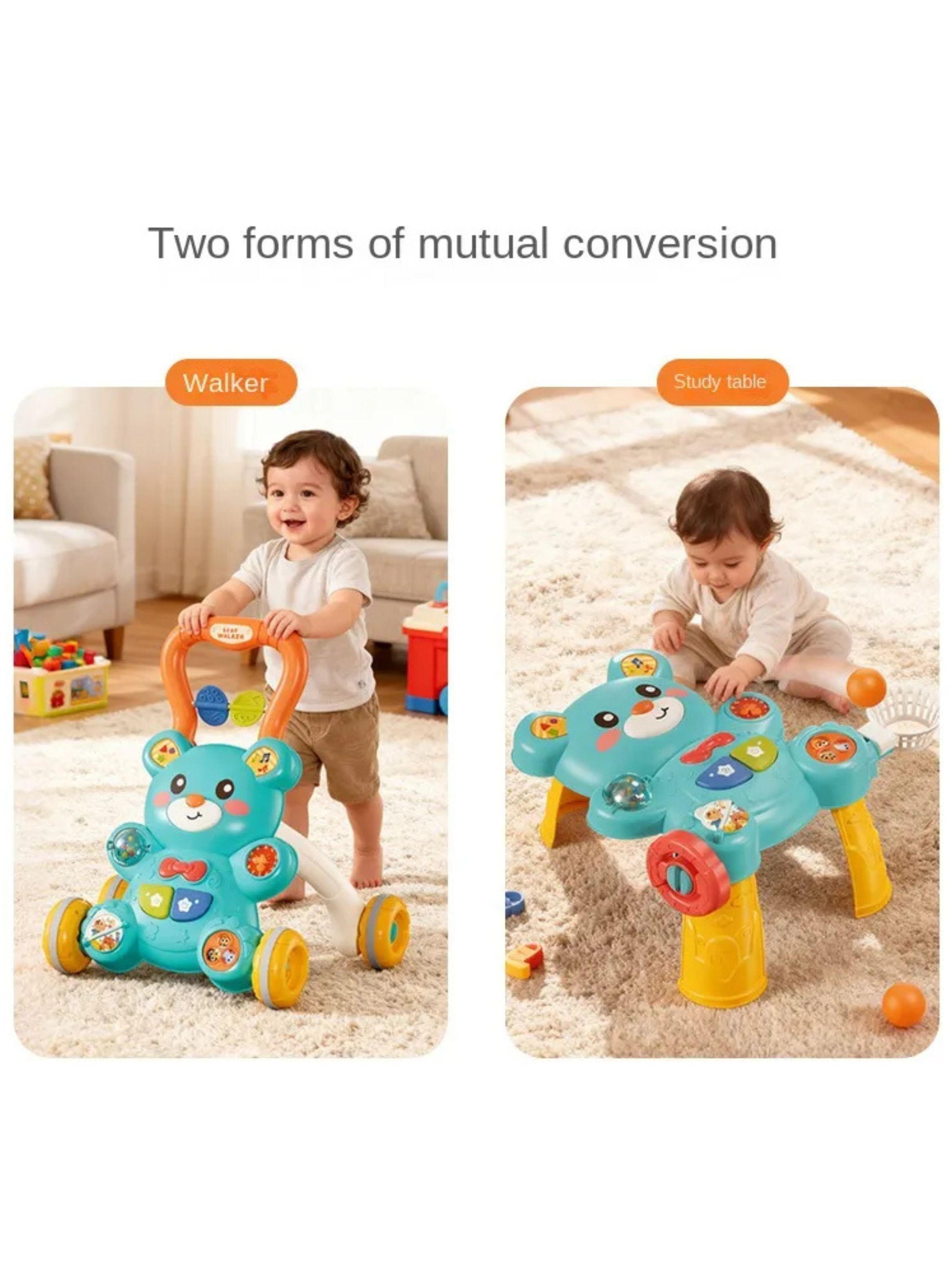 Andador y Mesa Didáctica 2 en 1 Interactivo Musical para Bebés Diseño Osito-5