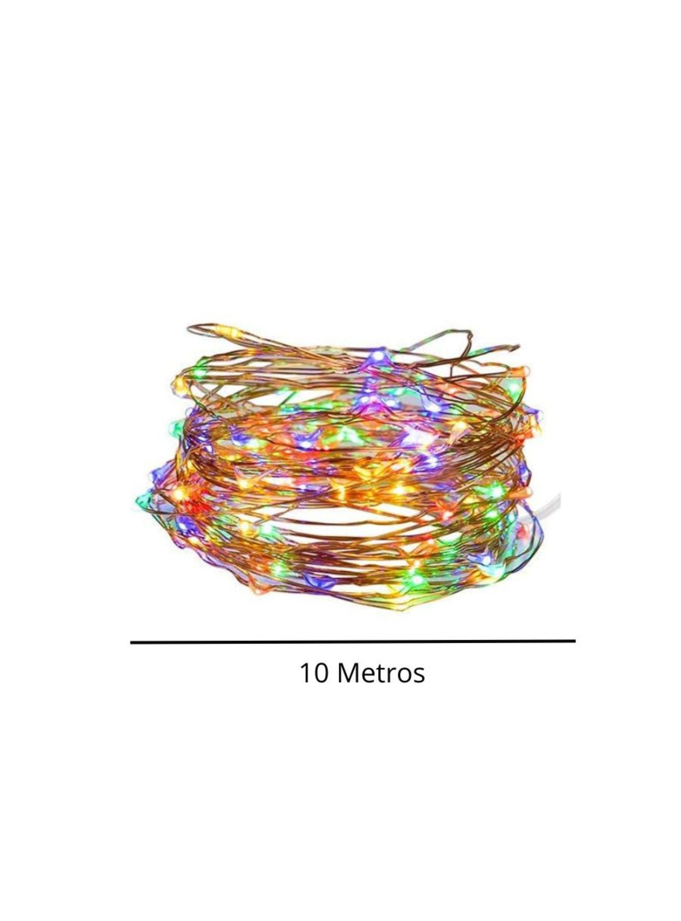 Guirnalda Luces LED Multicolores Solares De Cobre 10 Metros-3