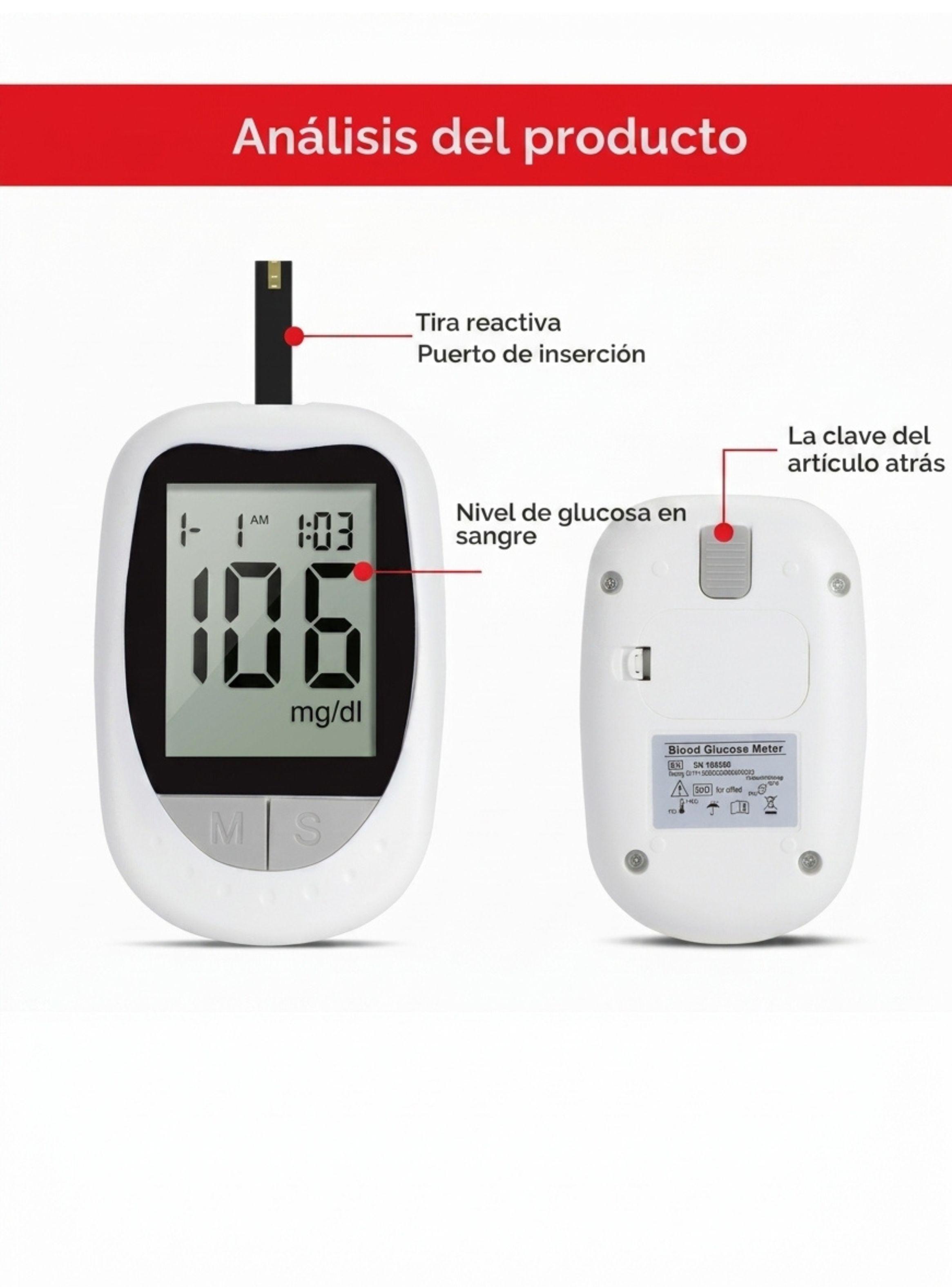Kit Glucómetro Digital 3 en 1 Control Diabetes-1