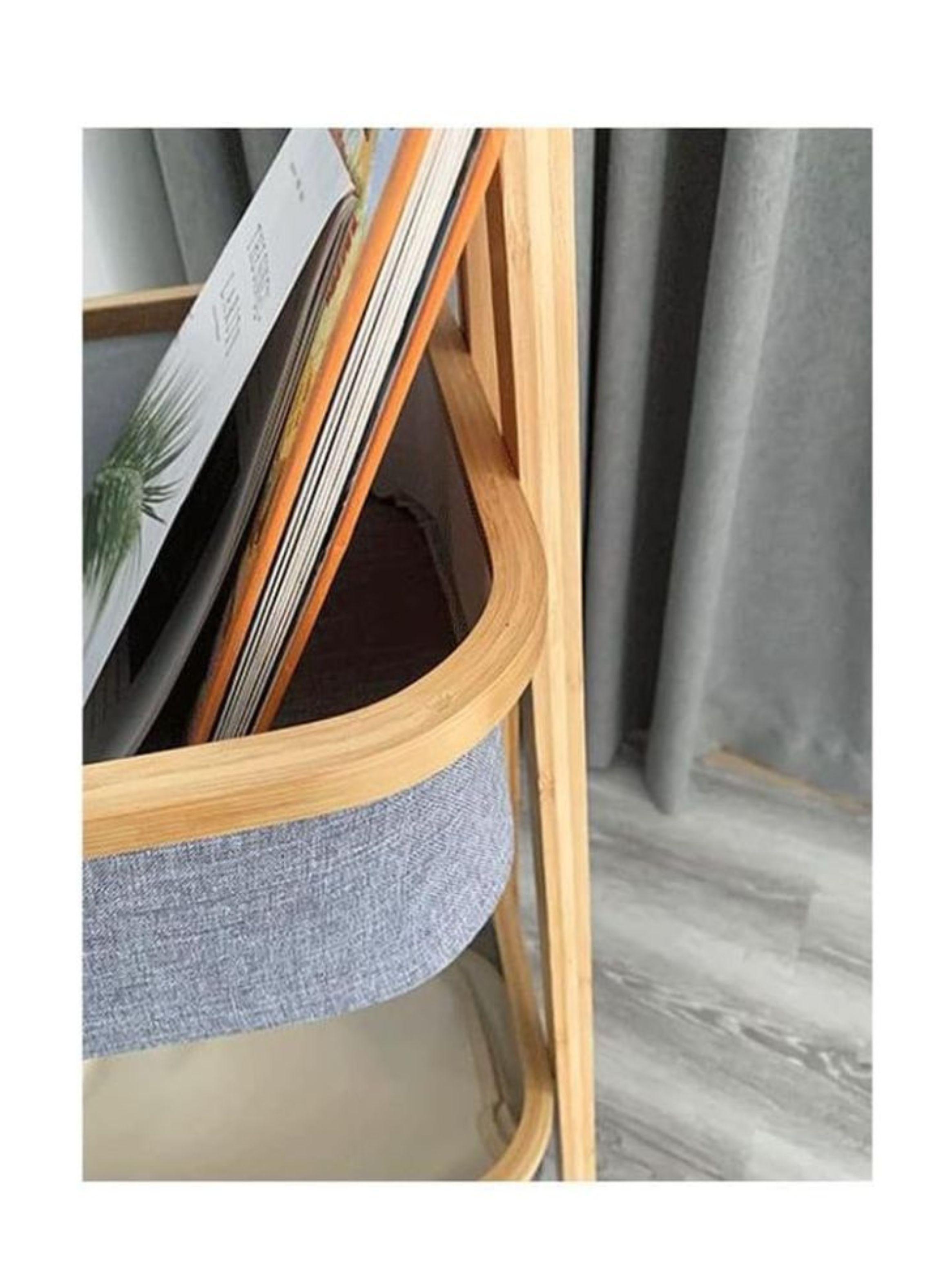 Estante De Almacenamiento De 2 Niveles Con Cesto Plegable-3