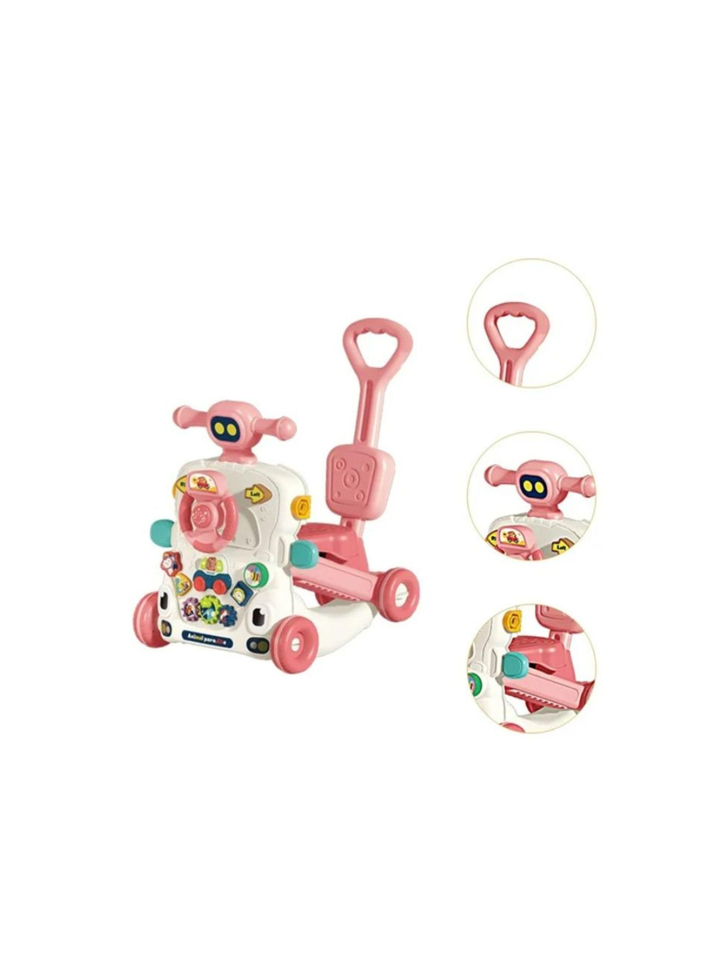 Andador Caminador Bebé Musical Multifuncional 3 En 1 Rosa-3