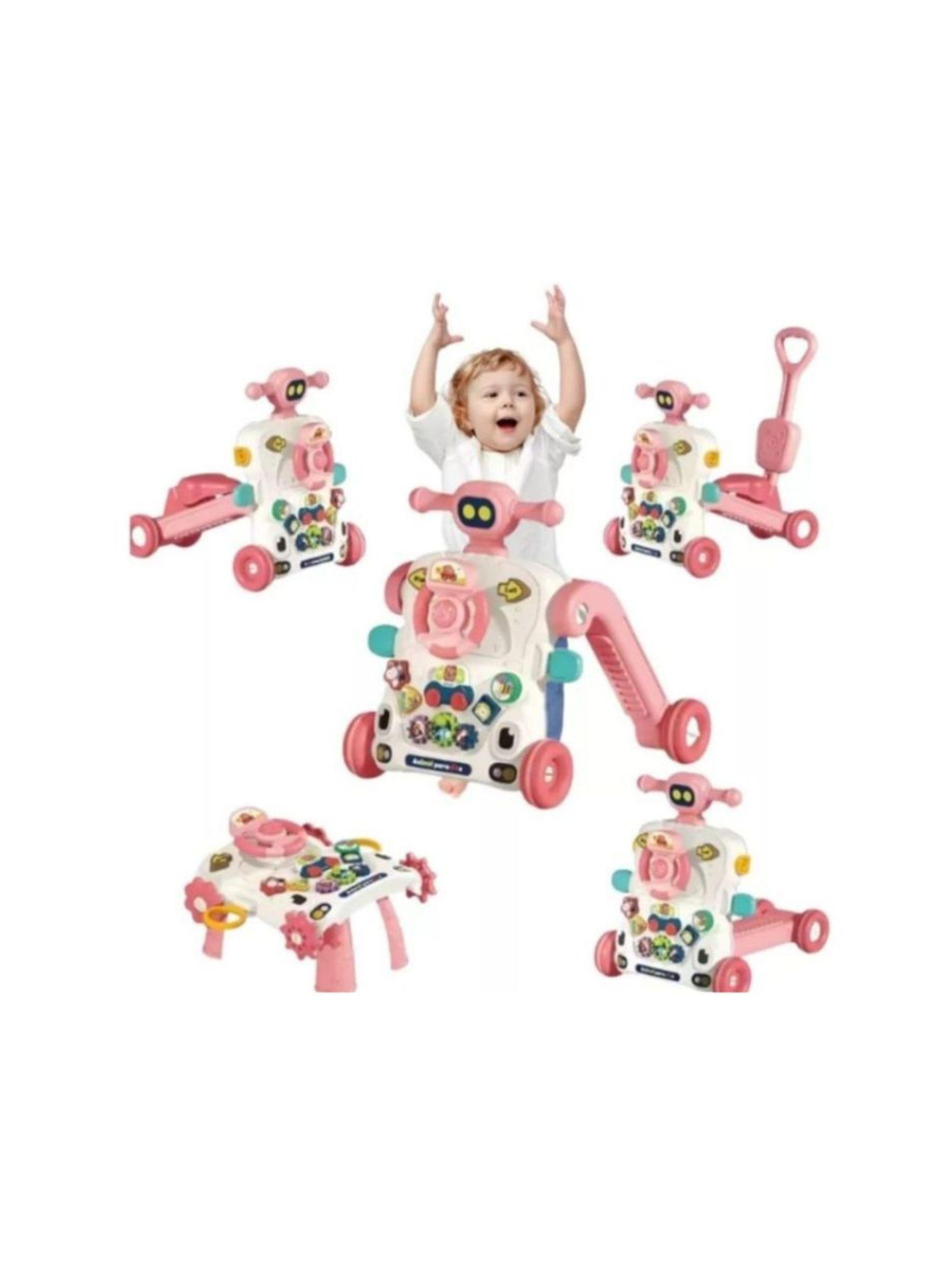 Andador Caminador Bebé Musical Multifuncional 3 En 1 Rosa-4