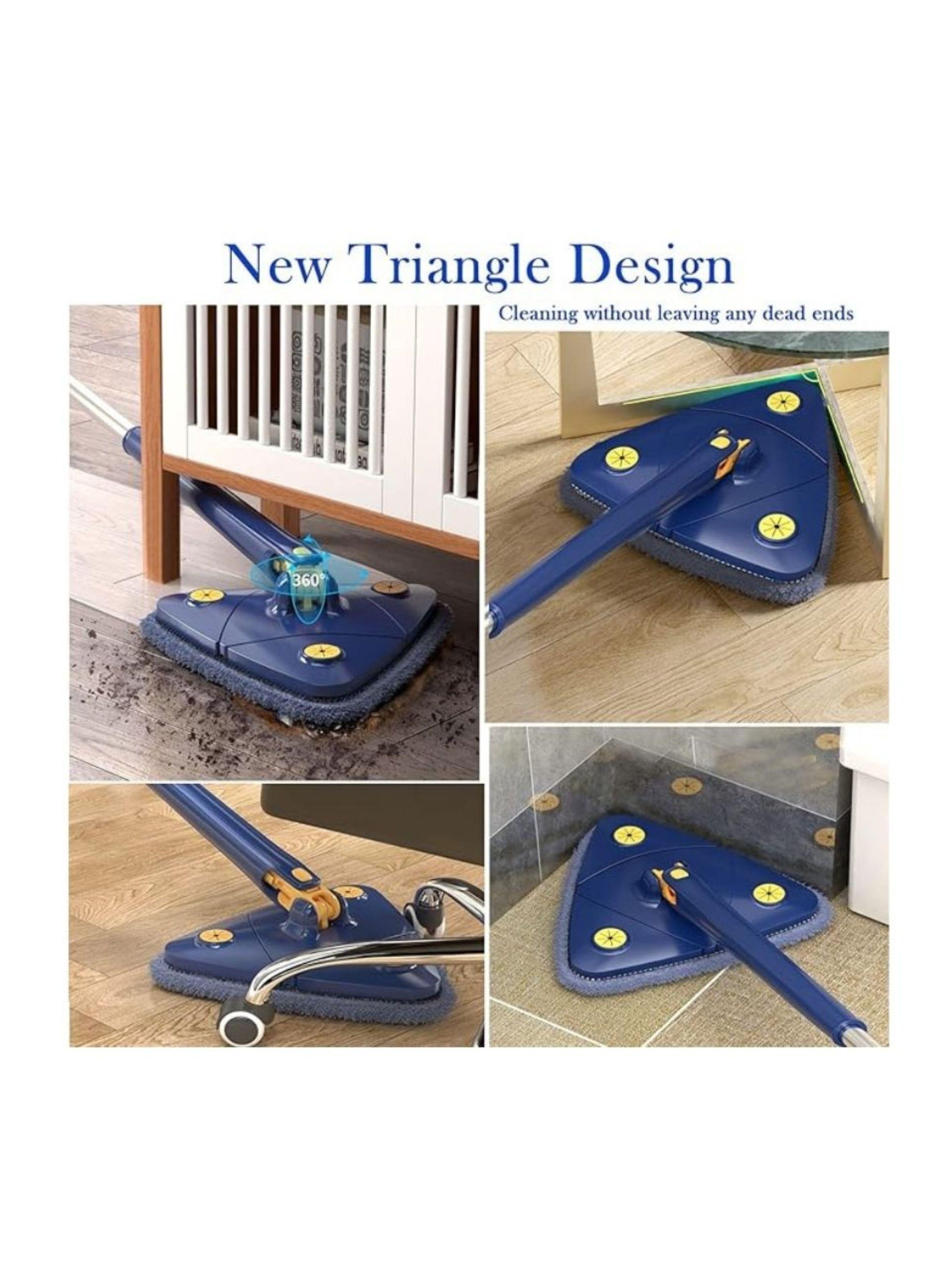 Trapeador De Limpieza Triangular Ajustable Giratorio 360°-4