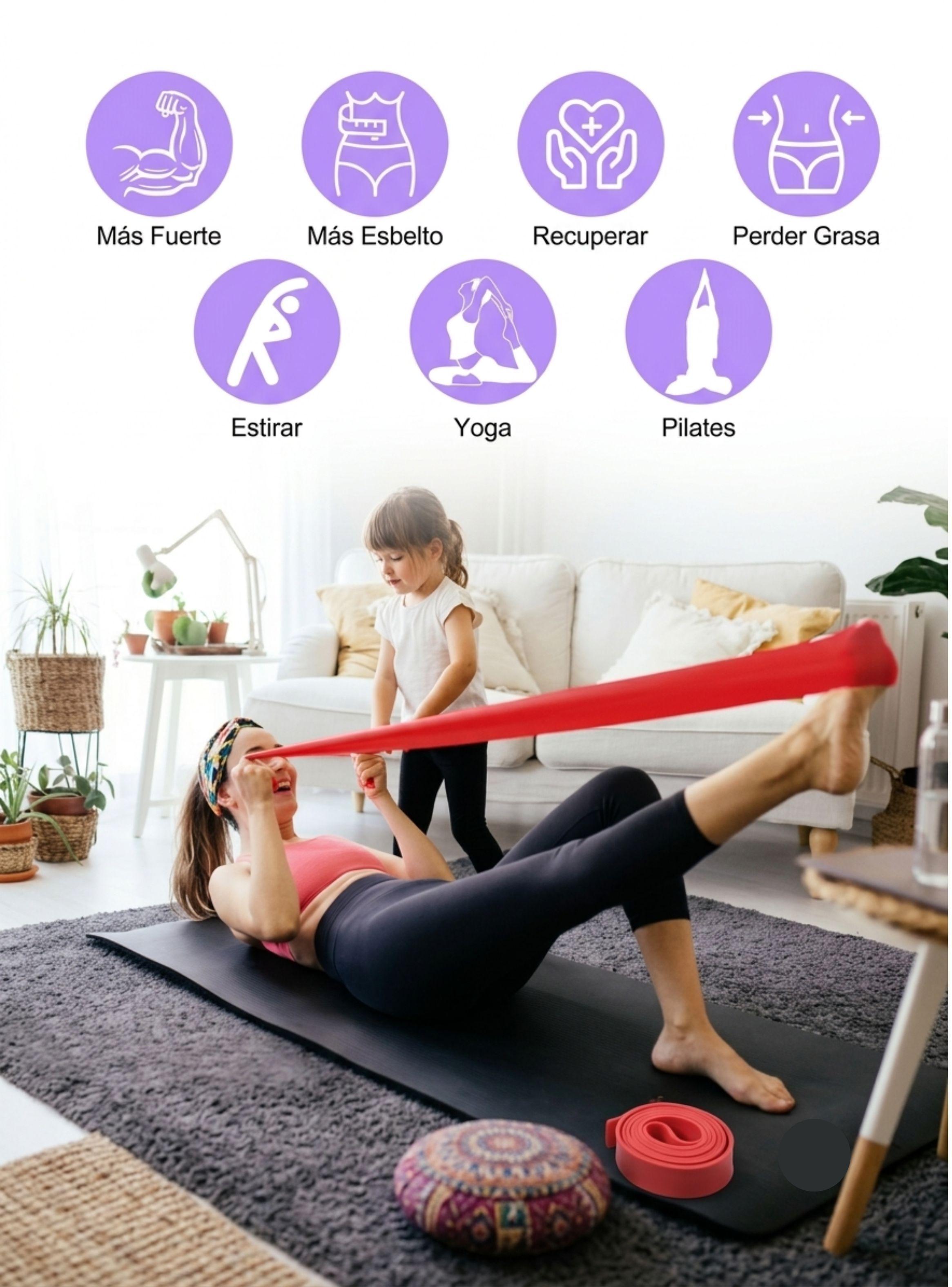 Set 3 Bandas Elásticas Resistencia Yoga Fitness Pilates-3