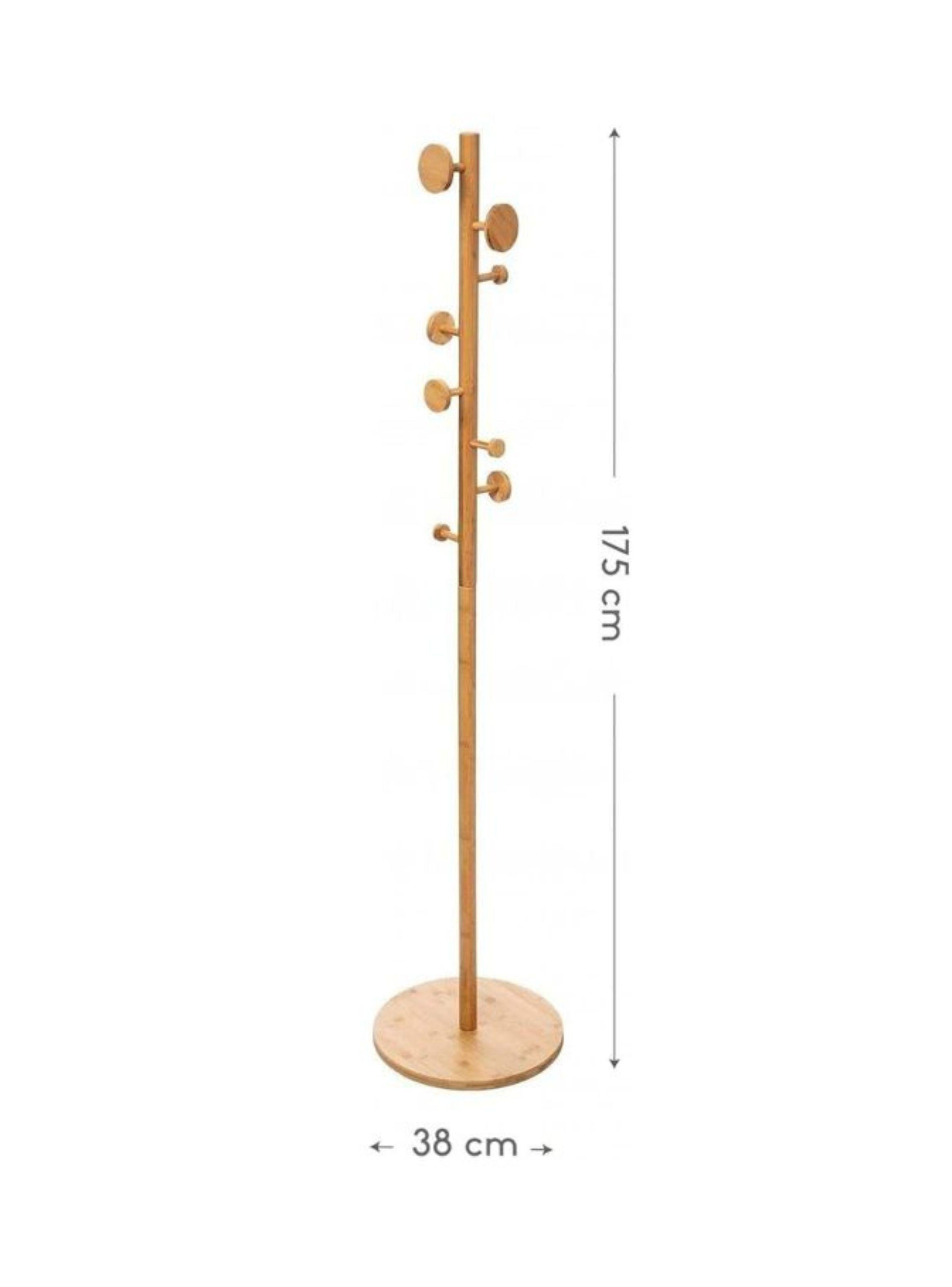 Perchero Madera Bambú 8  Ganchos-1