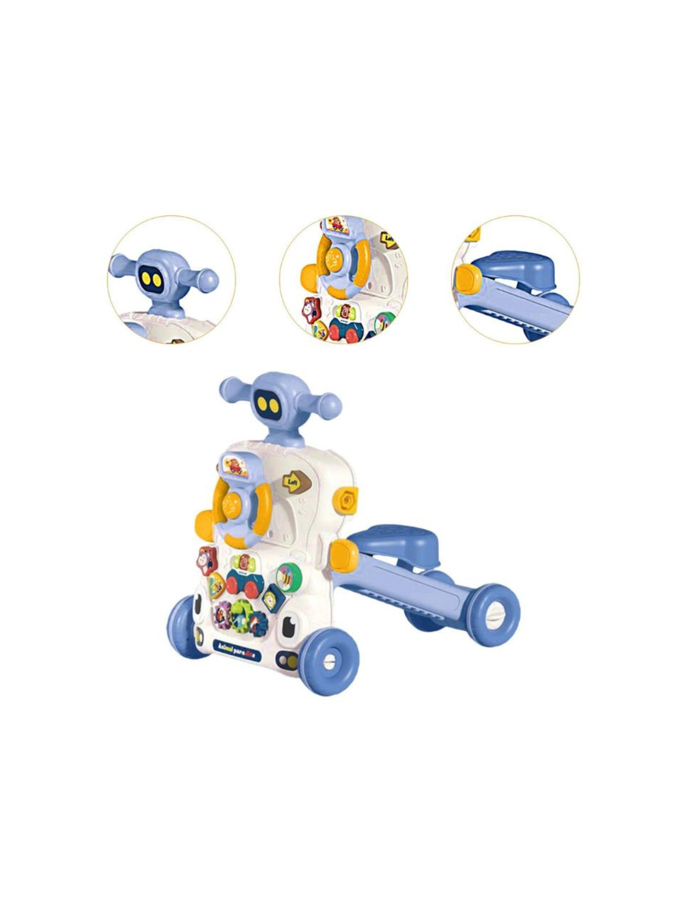 Andador Caminador Bebé Musical Multifuncional 3 En 1 Azul-3