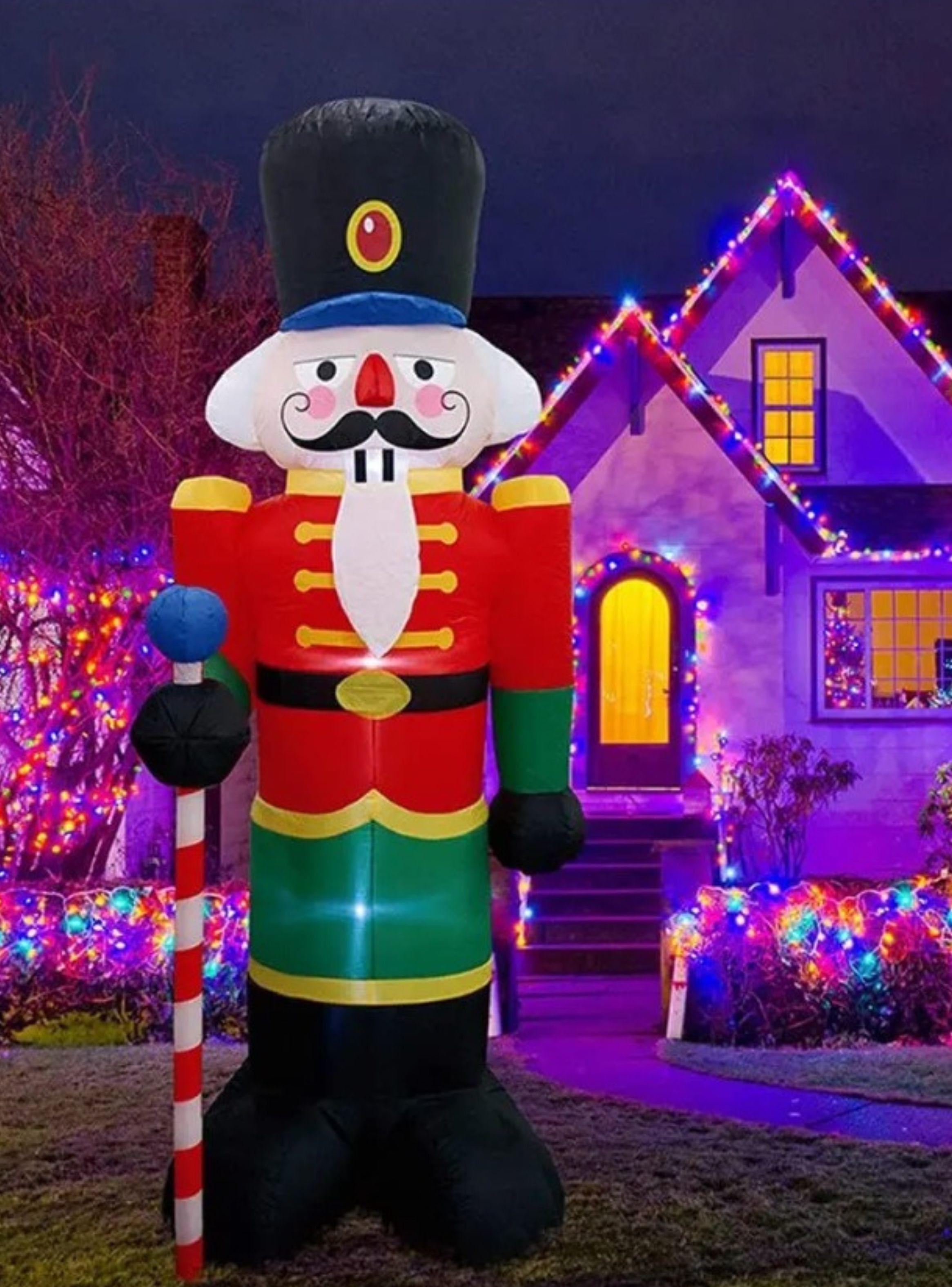  Soldado Cascanueces Inflable Navidad Con Luces Led 240cm-2
