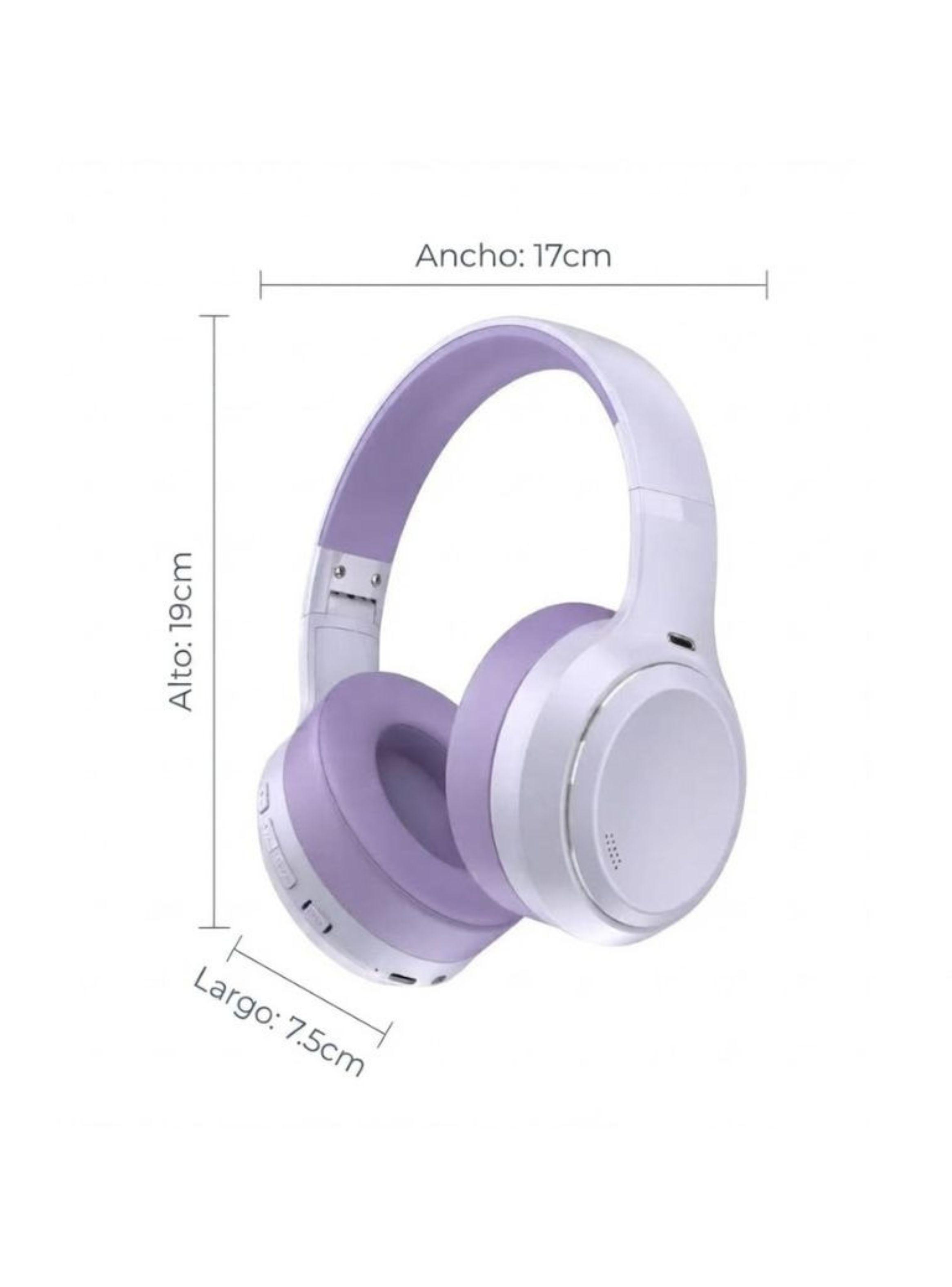 Audífonos Bluetooth EZRA BW95 ANC Over-Ear 38H Lila Inalámbricos-1