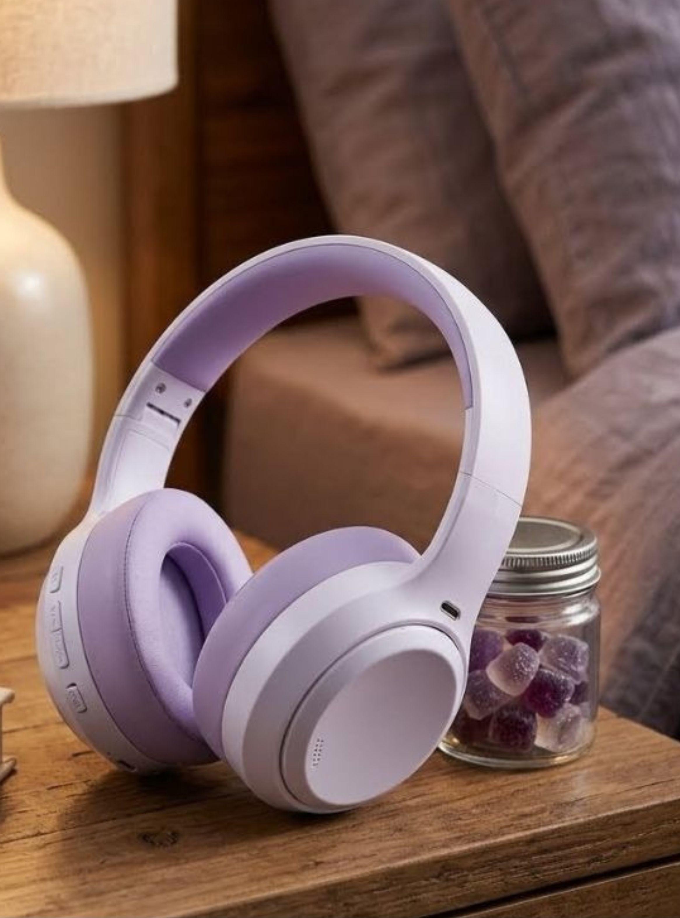 Audífonos Bluetooth EZRA BW95 ANC Over-Ear 38H Lila Inalámbricos-2
