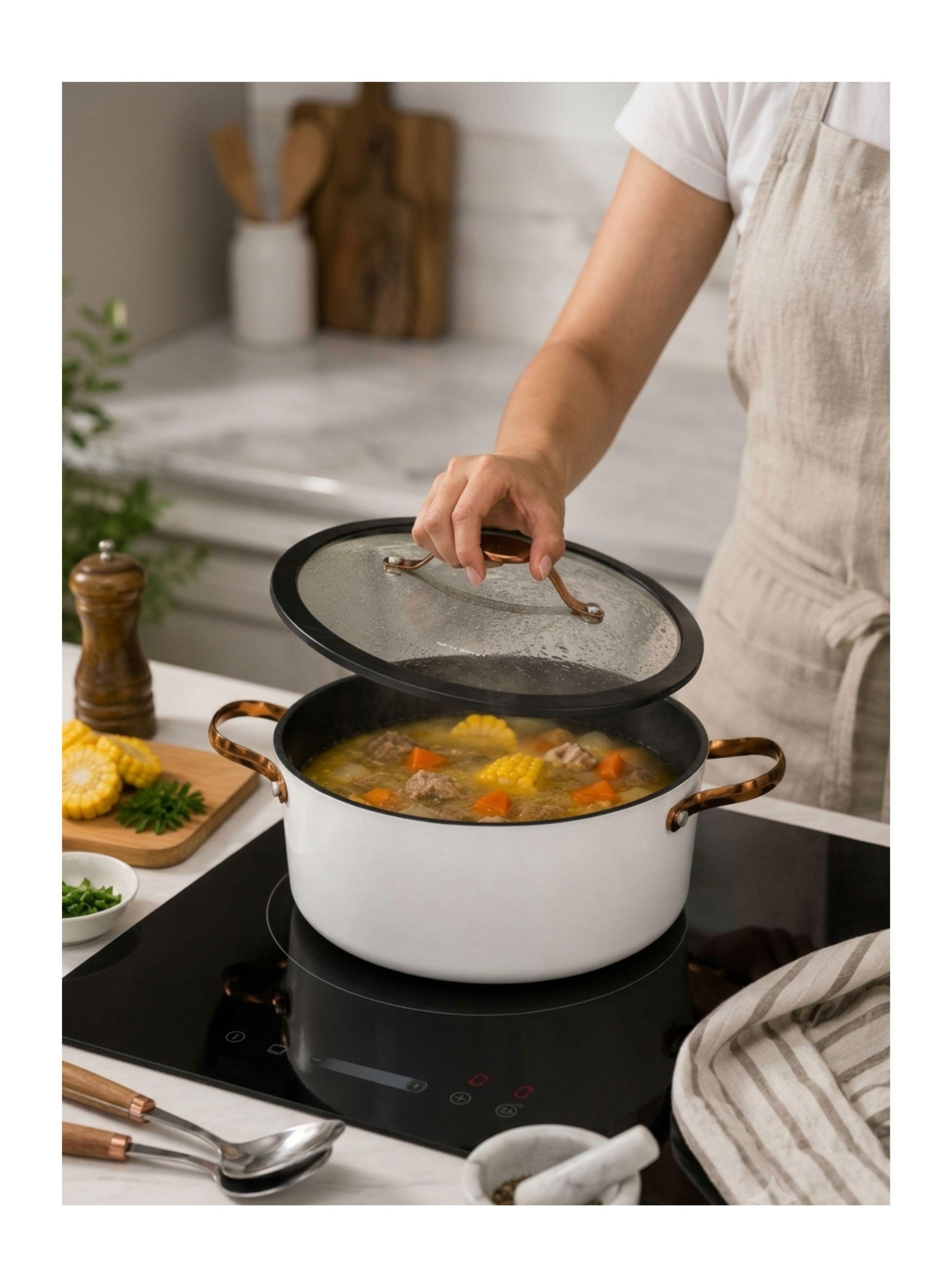 Olla Cacerola Antiadherente Con Tapa 24 Cm-3