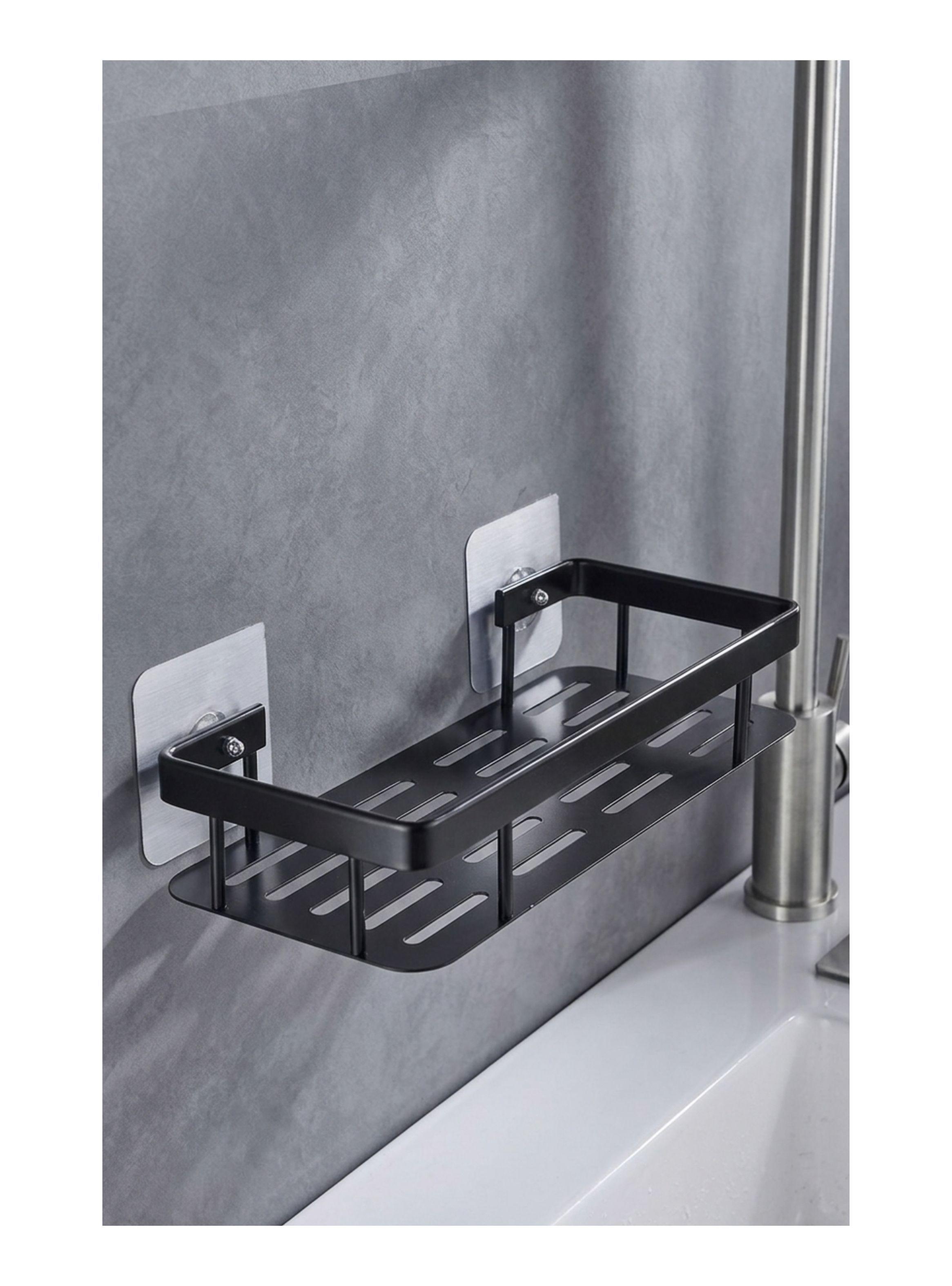 Repisa Organizador Baño Ducha Adhesivo Acero Inoxidable Negro -3