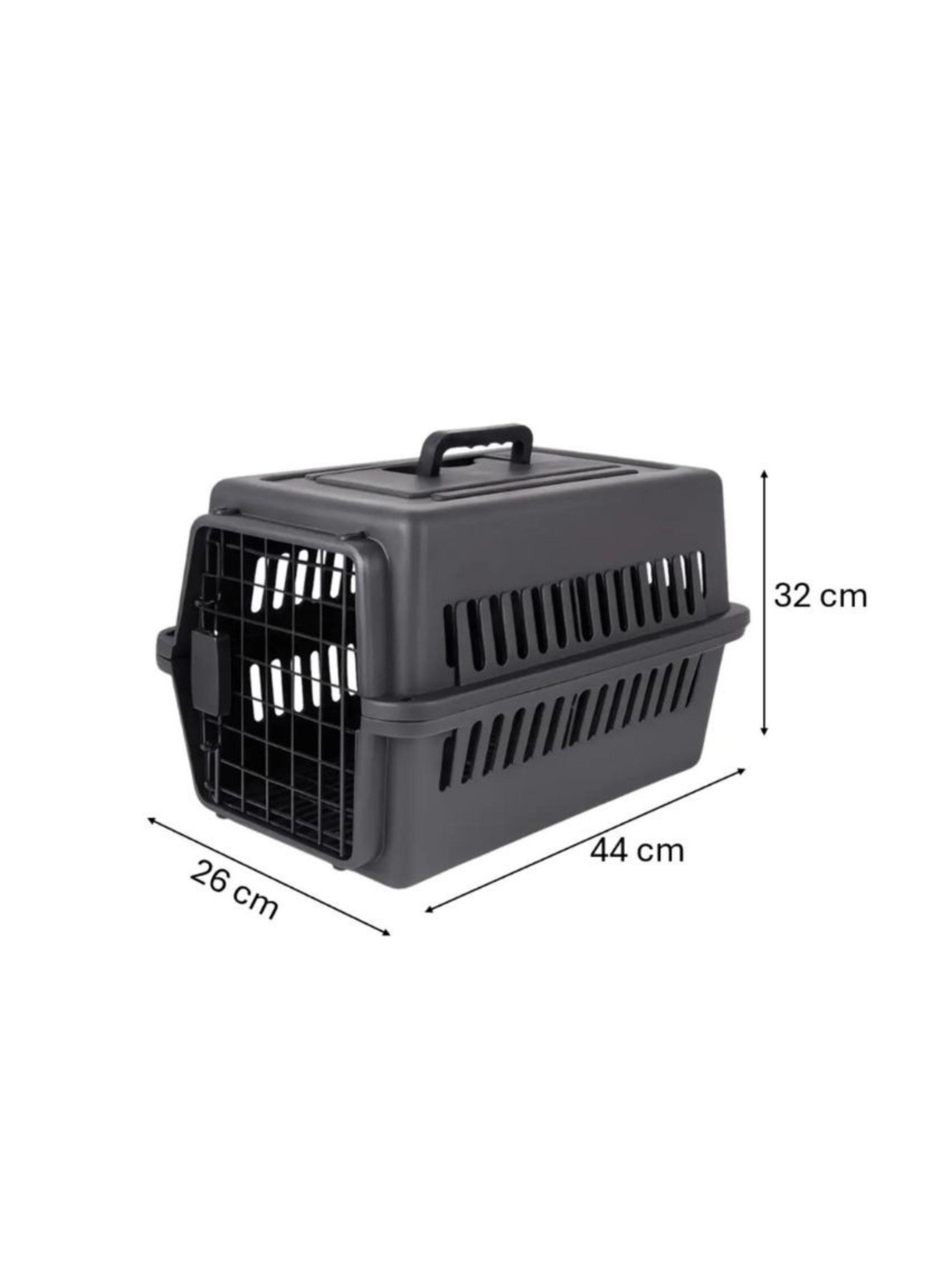 Jaula De Transporte Para Perros Gatos Caja Canil Plástico Negro-2