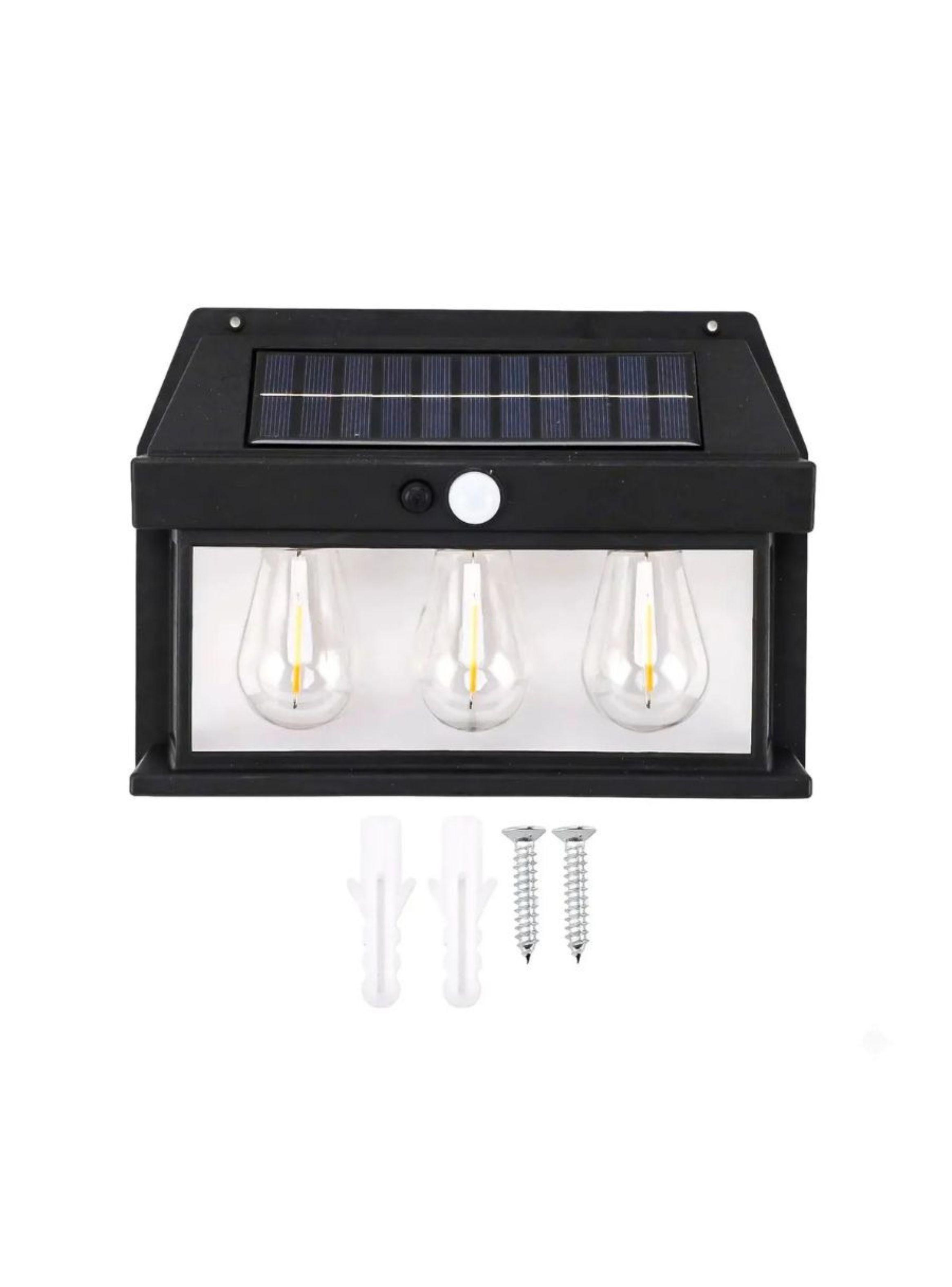 Foco Aplique Solar Pared Exterior Sensor De Movimiento-2