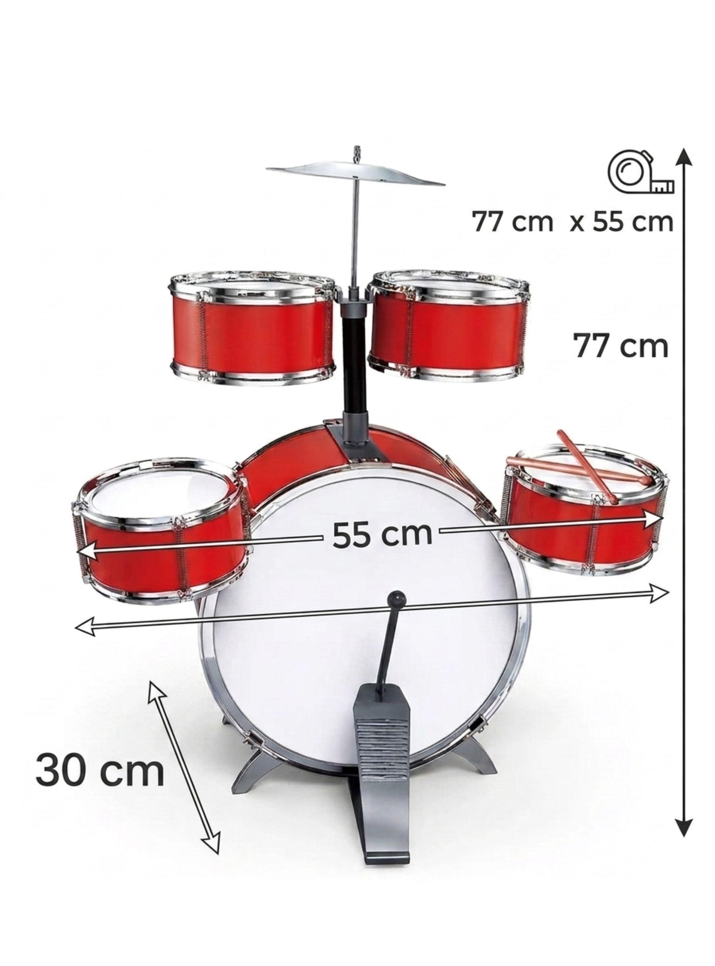 Batería Jazz Drum Juguete Niños 5 Tambores Platillo Pedal 3+-2