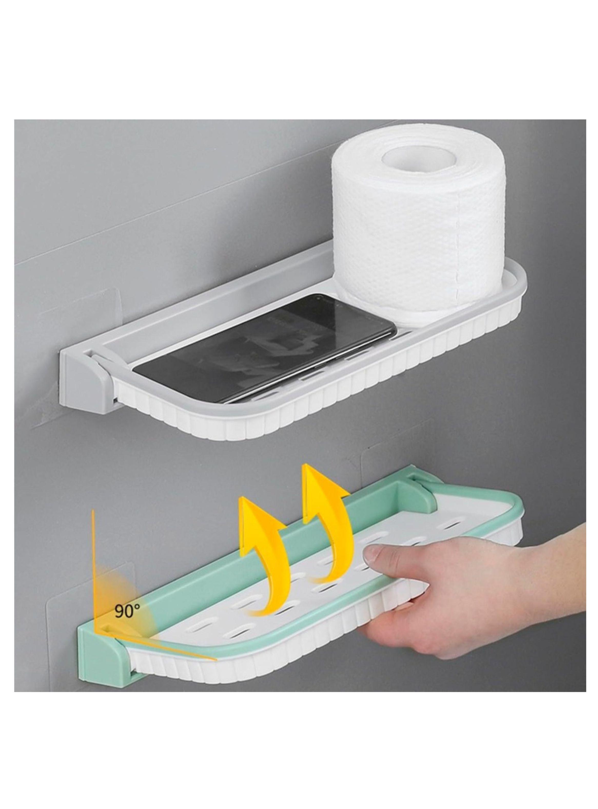 Repisa Estante De Baño Plegable De Pared Cocina Toallero-3