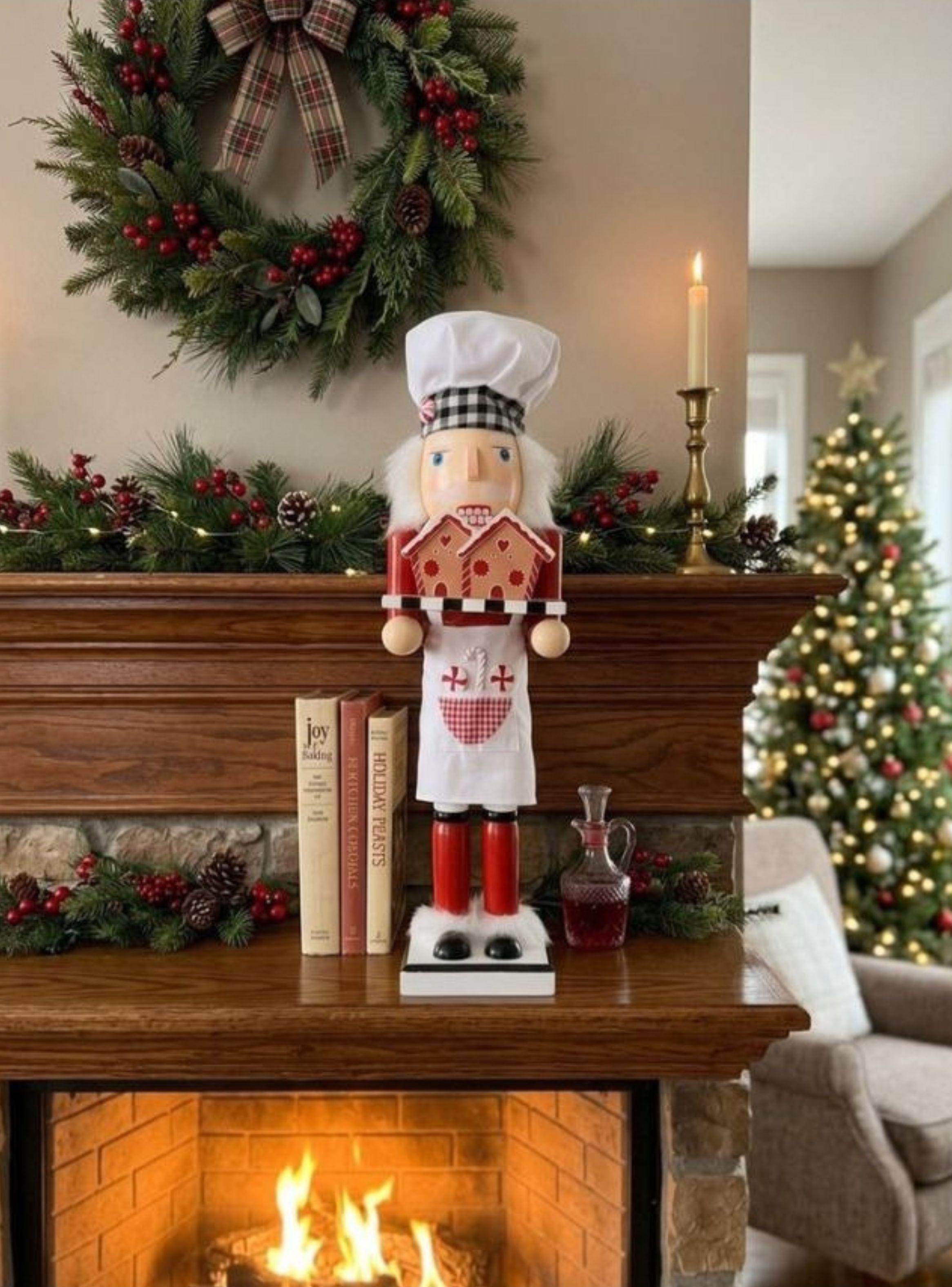  Cascanueces Pastelero De Madera Decorativo Navidad 39Cm-3