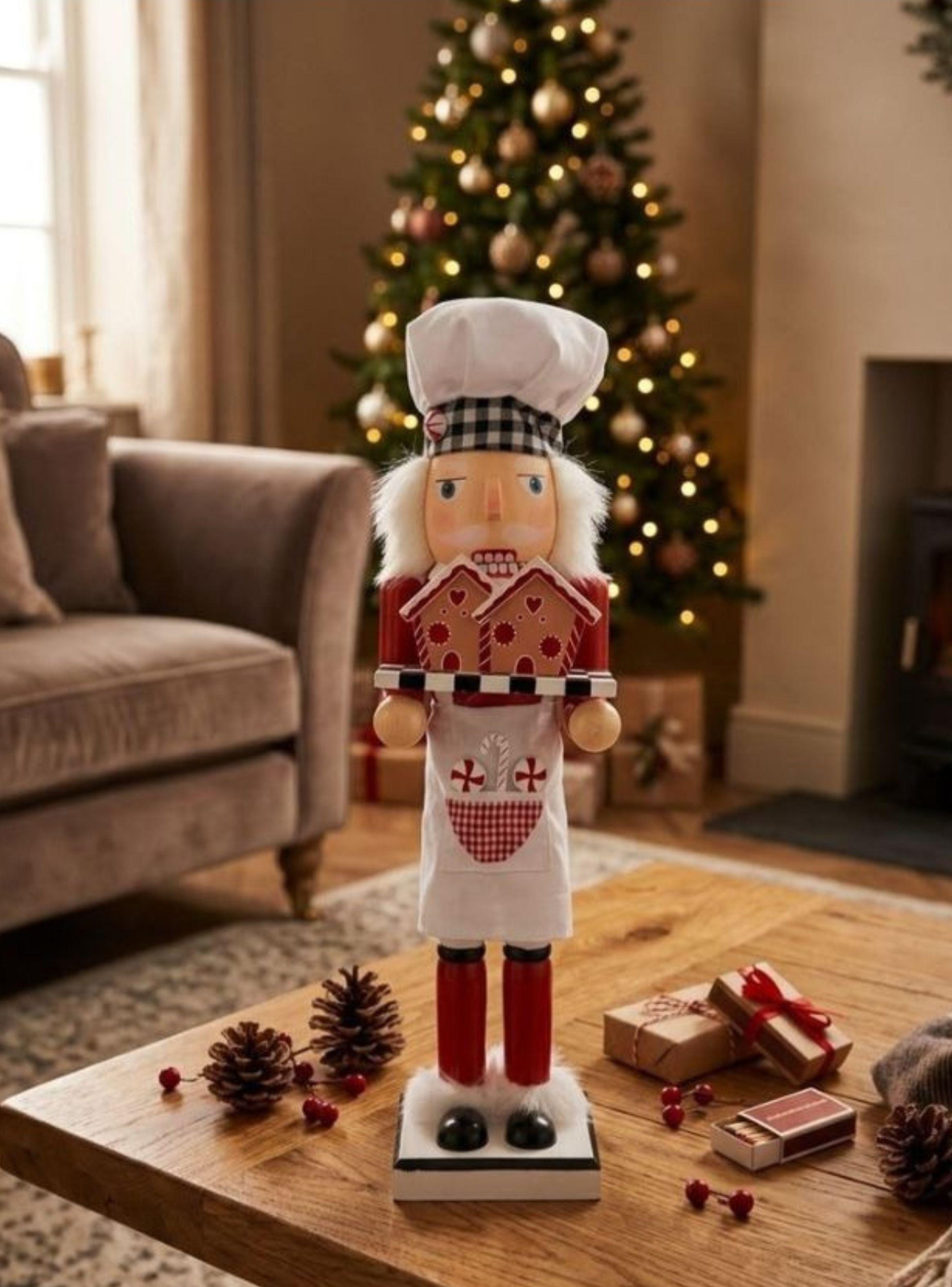  Cascanueces Pastelero De Madera Decorativo Navidad 39Cm-4