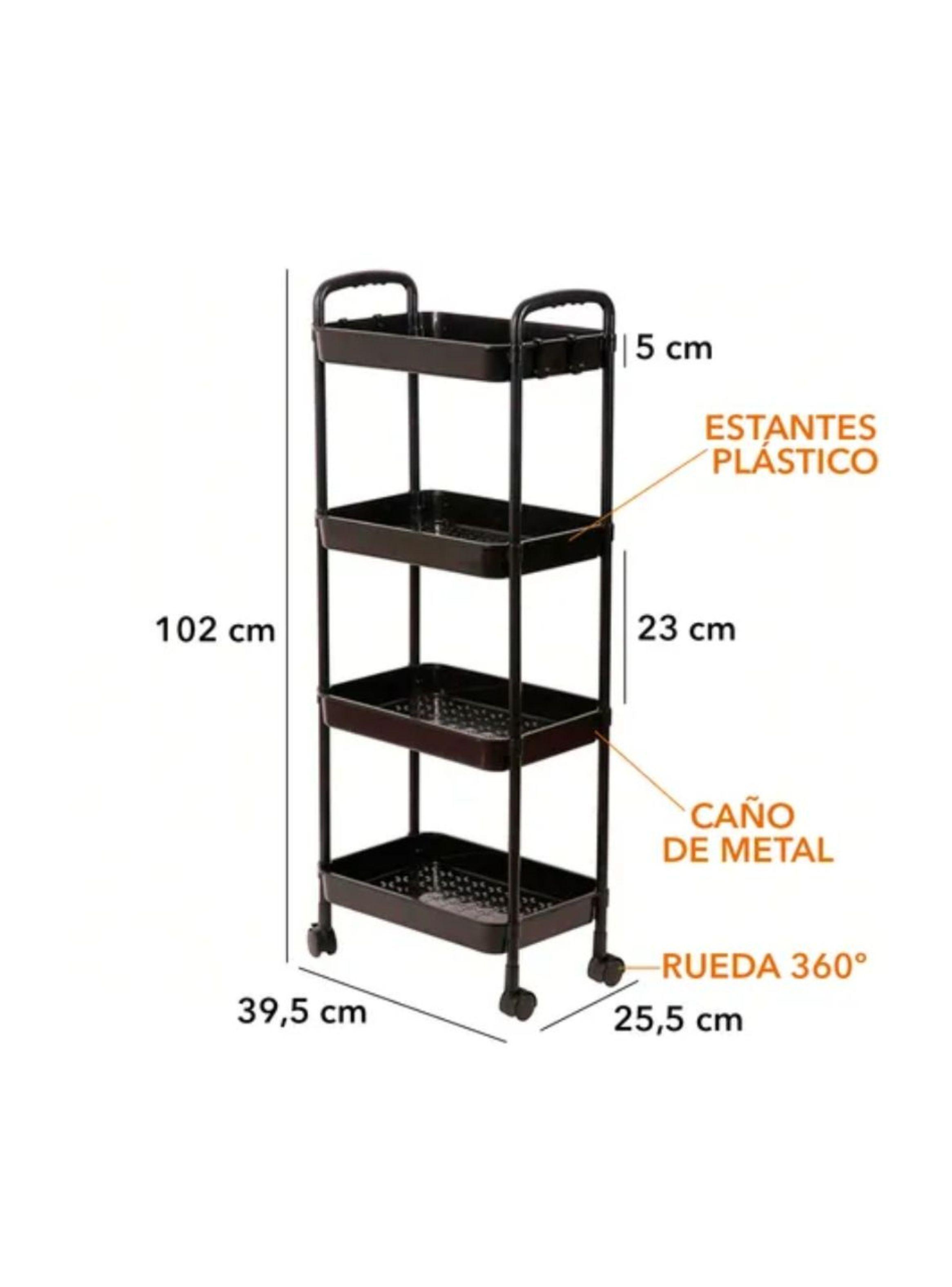 Carrito De Almacenamiento 4 Niveles Con Asa Blanco-2