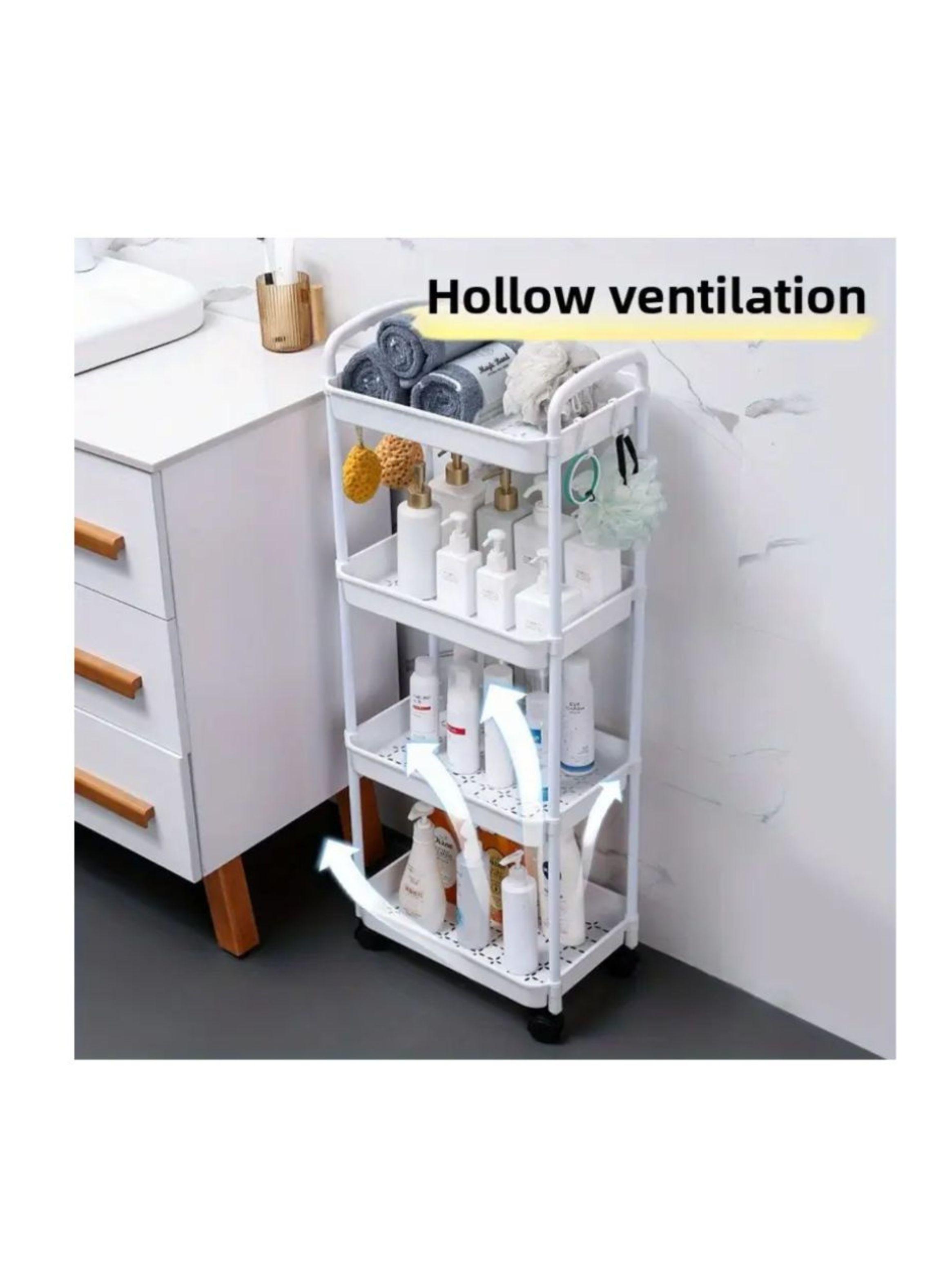 Carrito De Almacenamiento 4 Niveles Con Asa Blanco-4