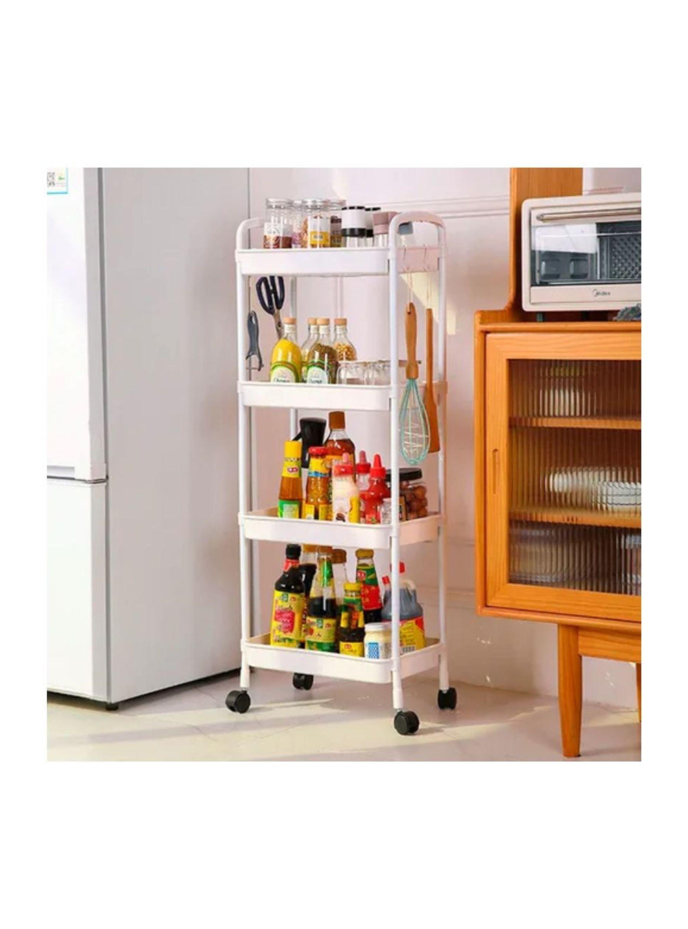 Carrito De Almacenamiento 4 Niveles Con Asa Blanco-6