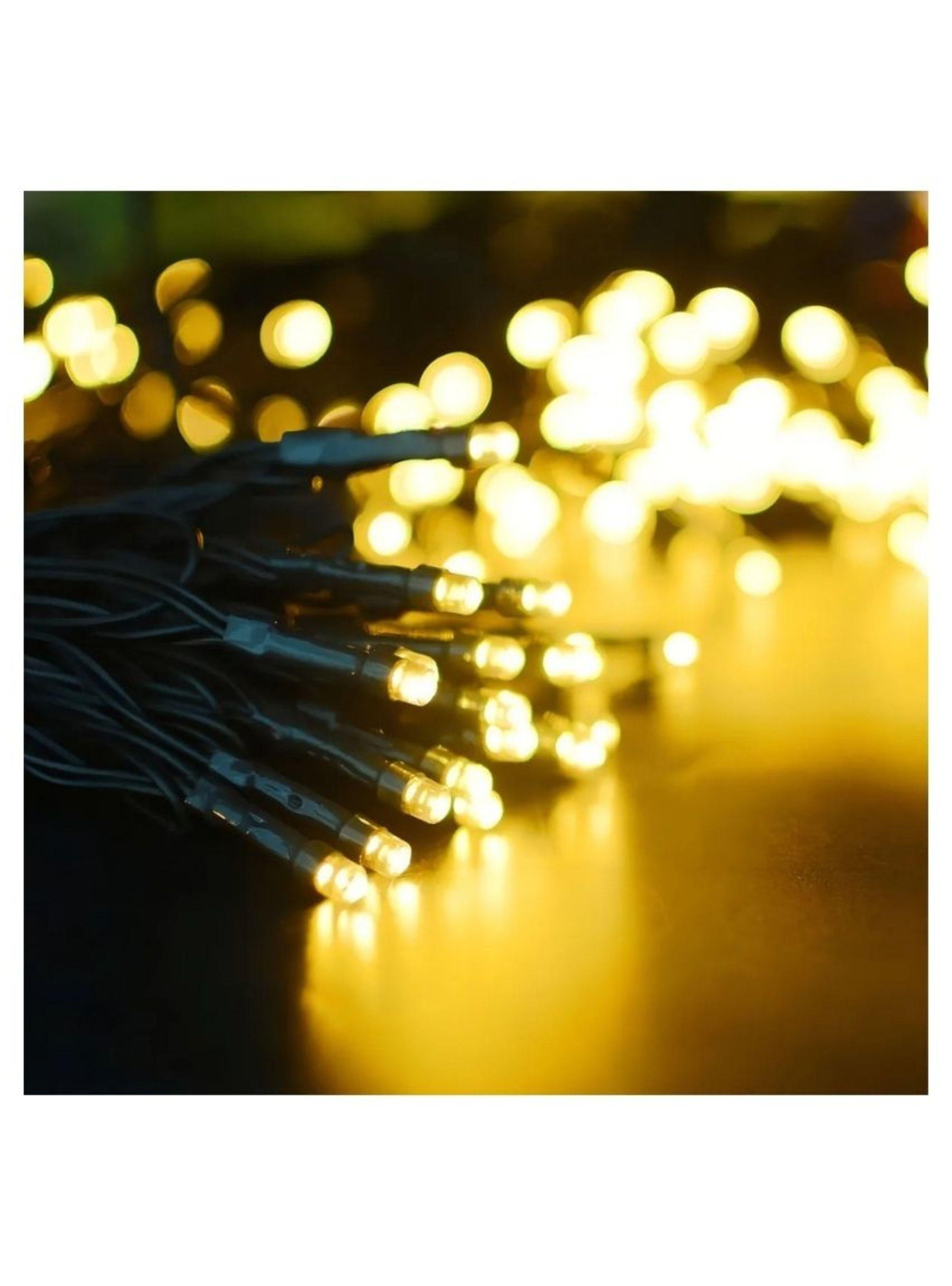 Luces Guirnalda Solar 10 Metros 100 Led Cálida Navidad-2