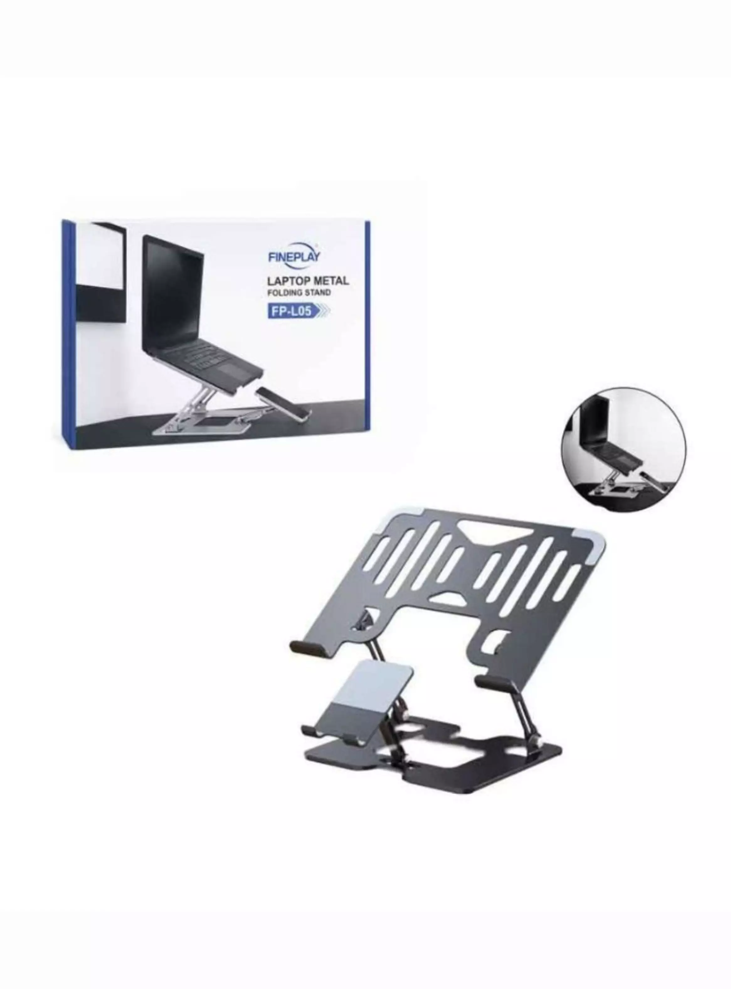 Soporte Ergonómico de Aluminio para Laptop y Celular 2 en 1-3