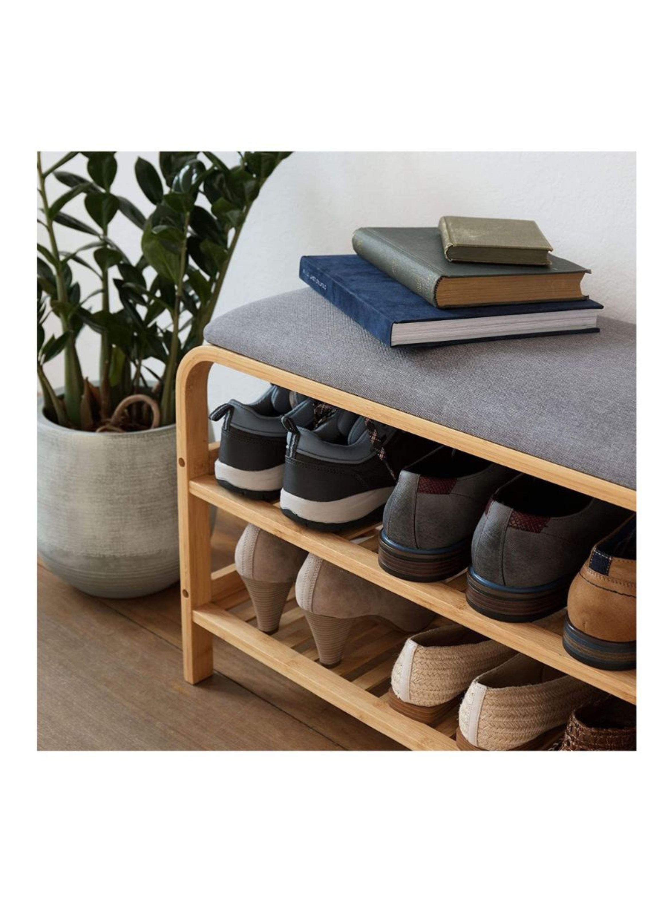 Banco Zapatero De Bambú -3