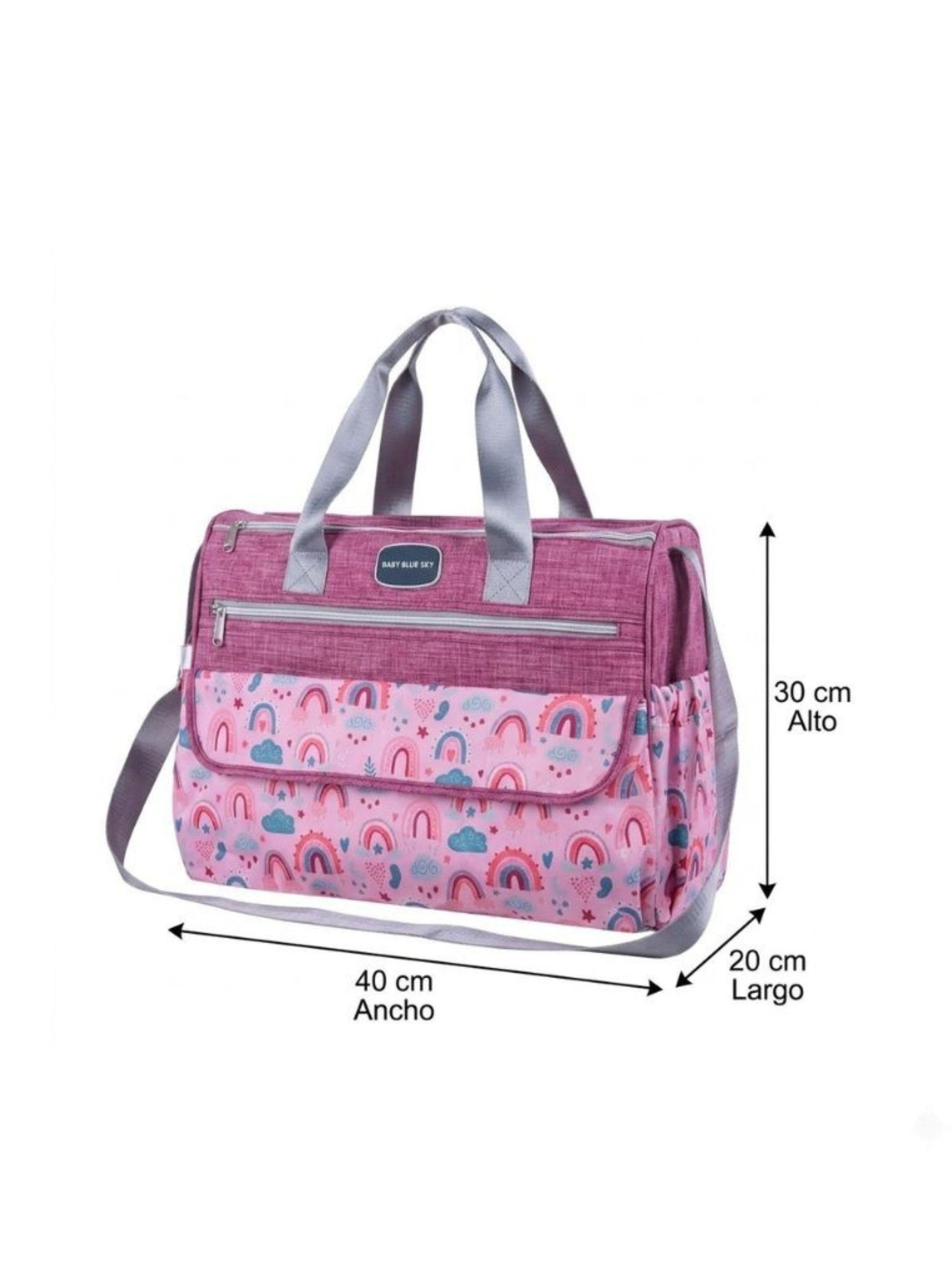 Pañalera Bolso Multifuncional Organizador Rosa-2