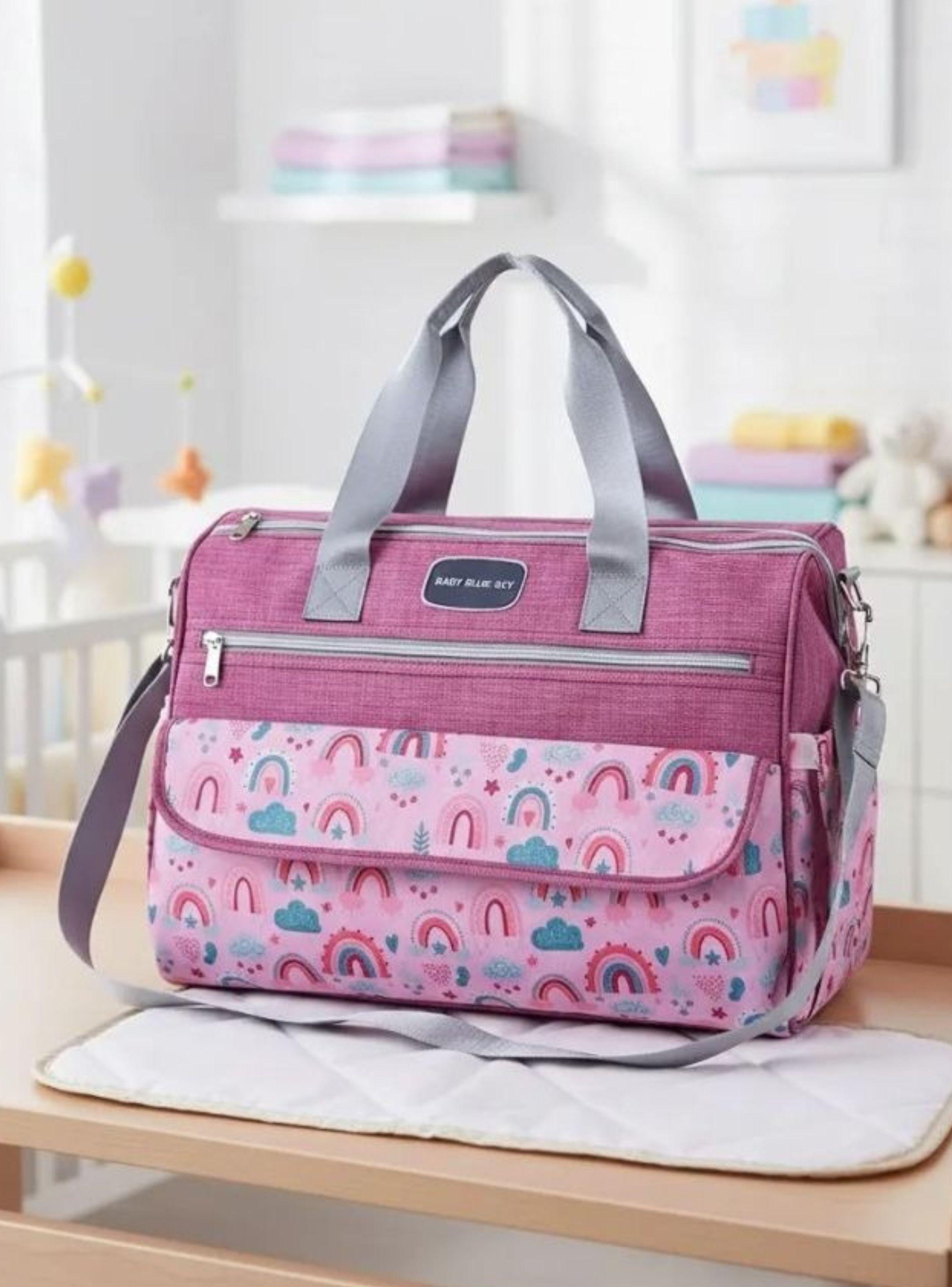 Pañalera Bolso Multifuncional Organizador Rosa-3