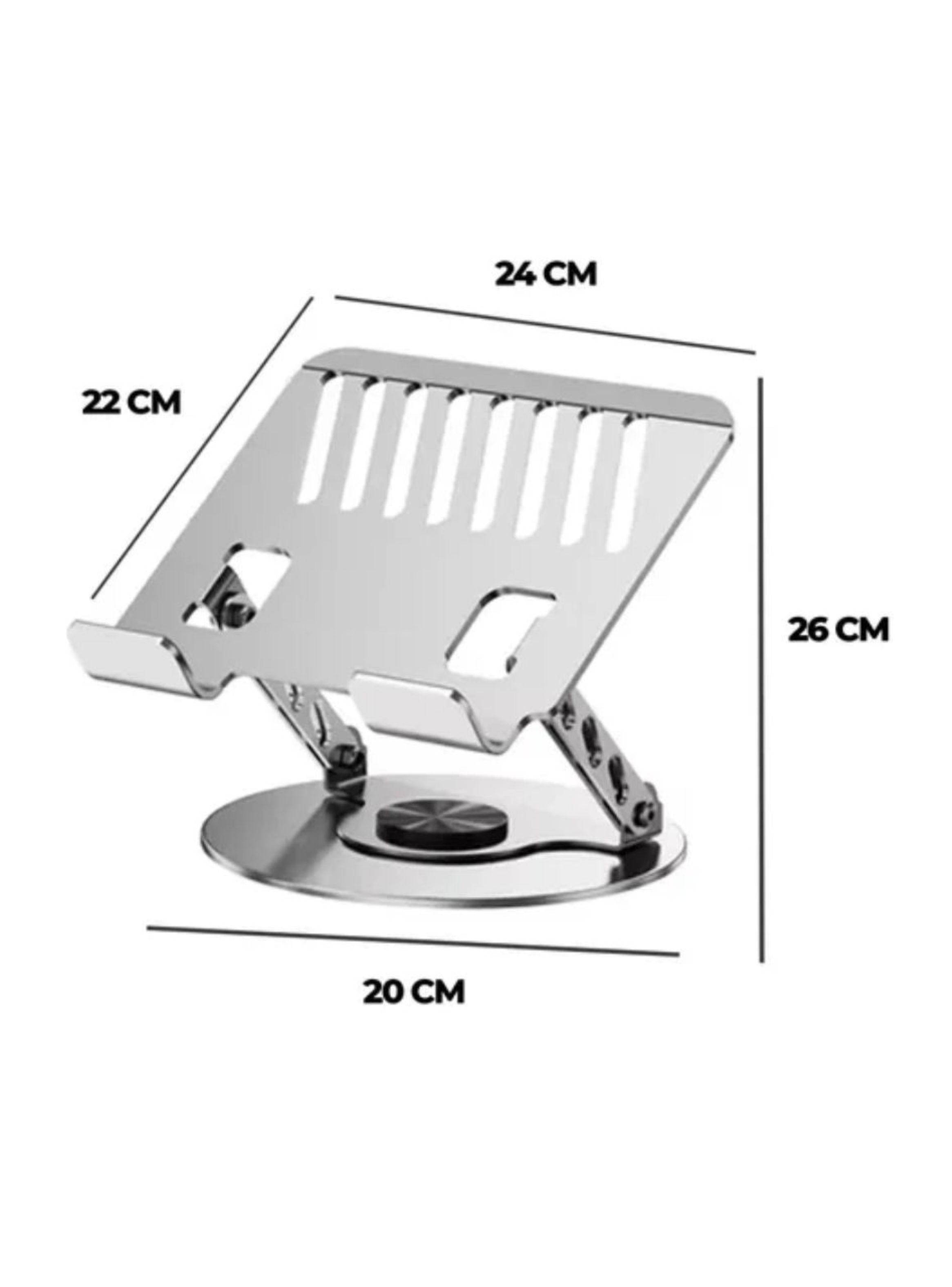 Soporte Para Tableta Portátil Aluminio Giratorio 360º Gris-2