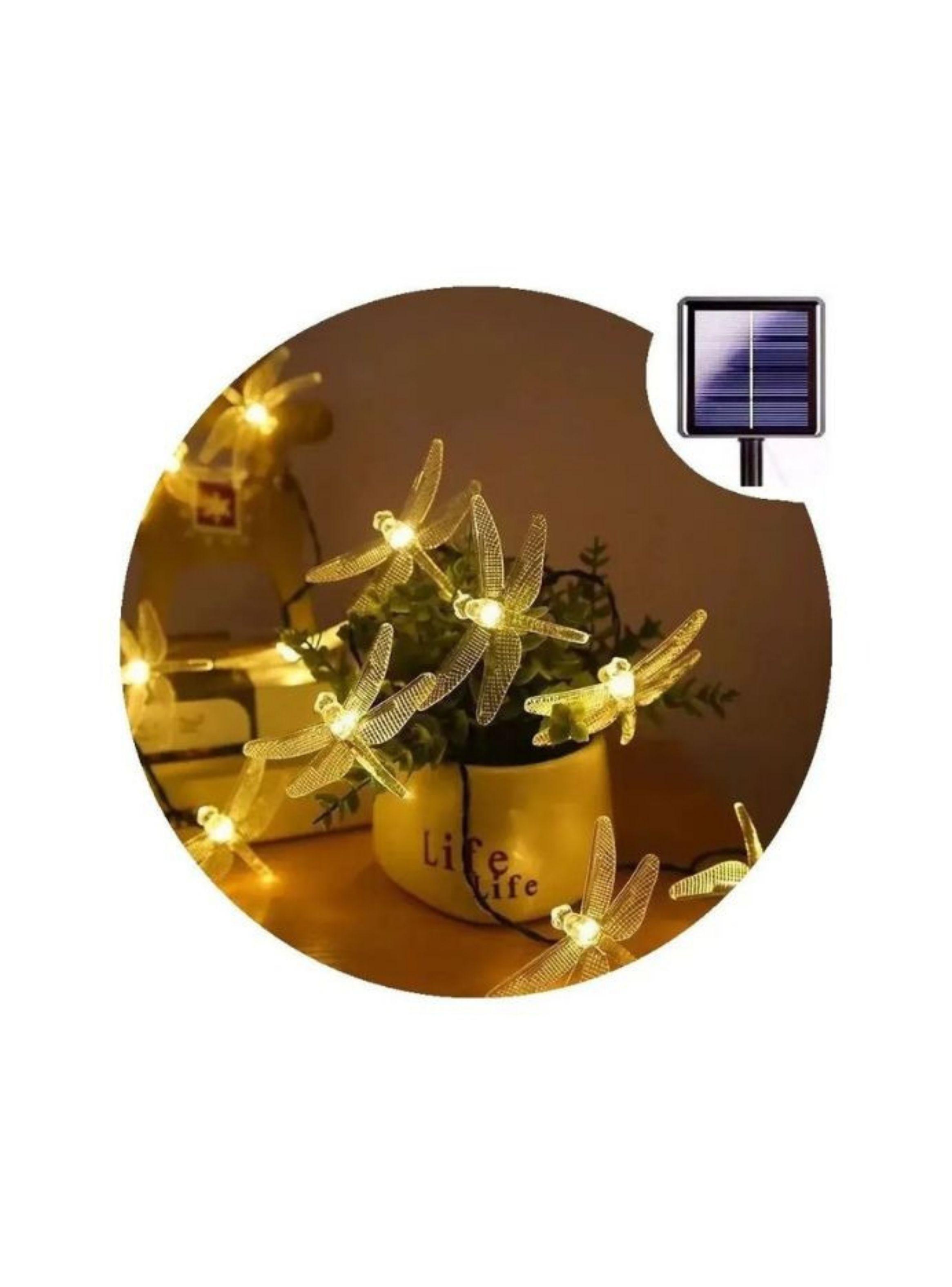 Luces Solares Libélula Guirnalda Exterior Navidad Led Cálido-3