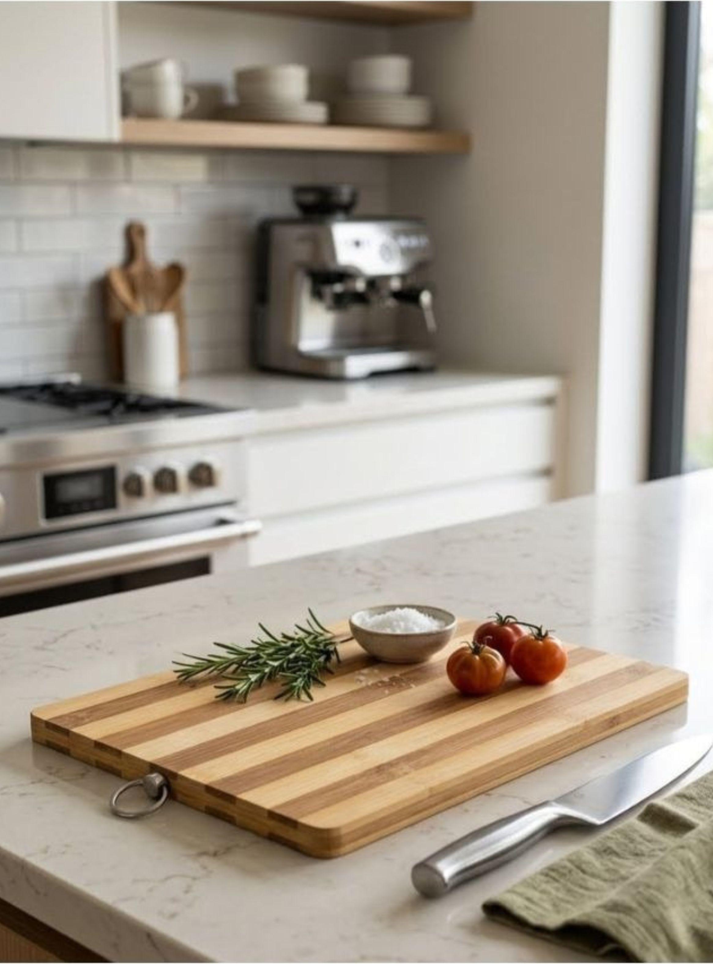  Tabla De Cortar Madera Bambú Con Mango Picoteo 30x20cm-2