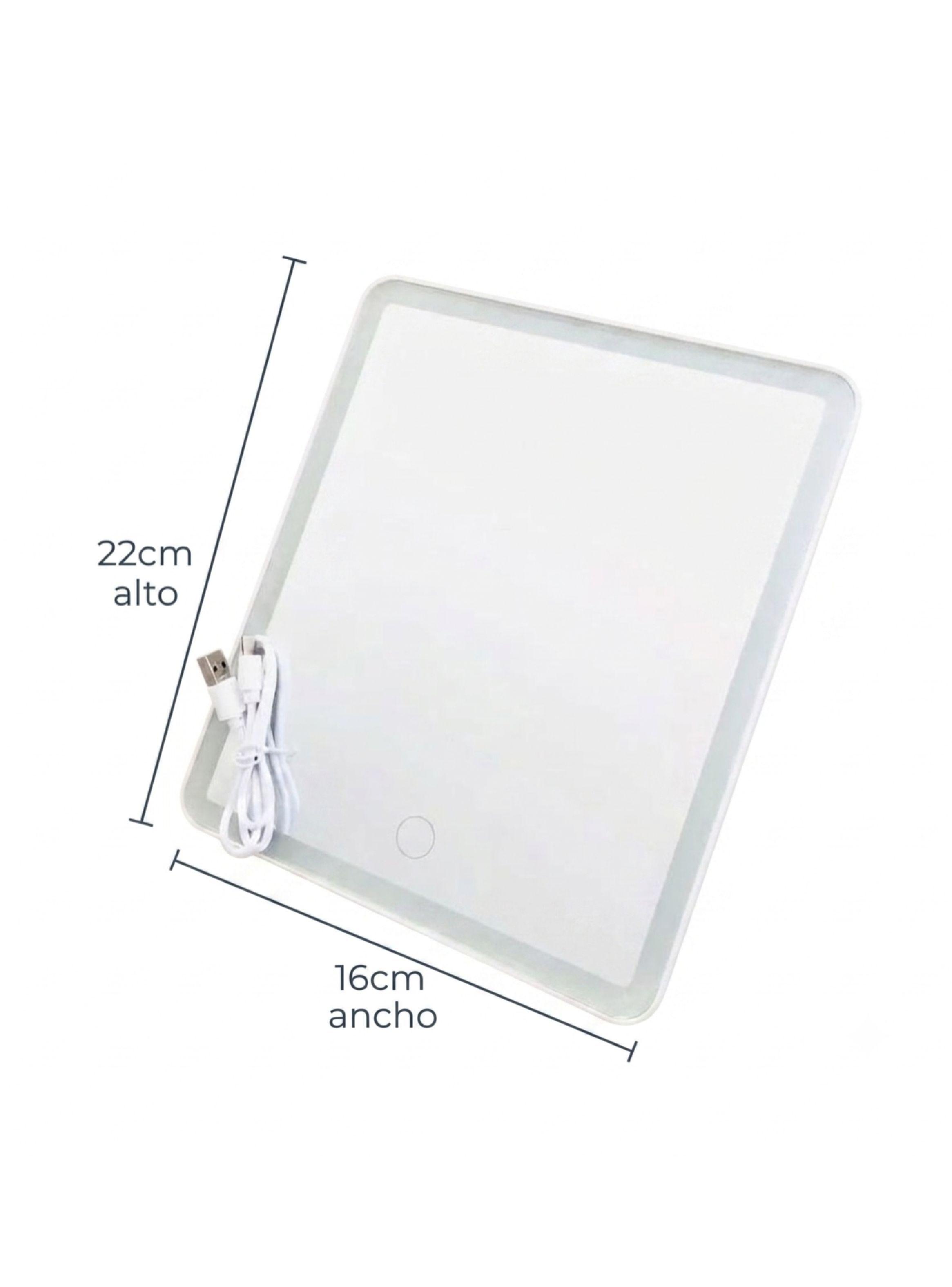 Espejo Maquillaje Luz Led Recargable Tactil Portatil Mesa-2
