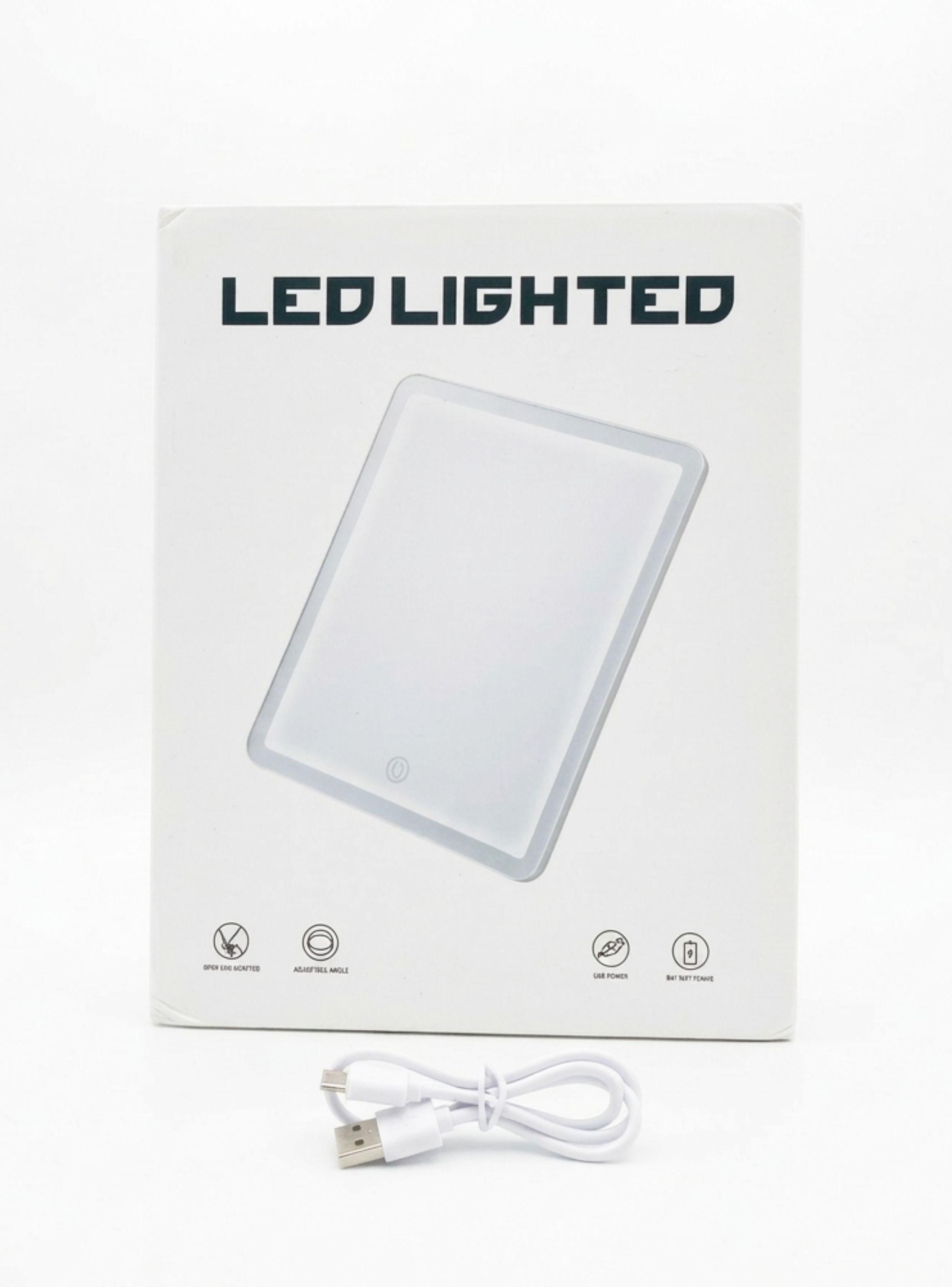 Espejo Maquillaje Luz Led Recargable Tactil Portatil Mesa-3