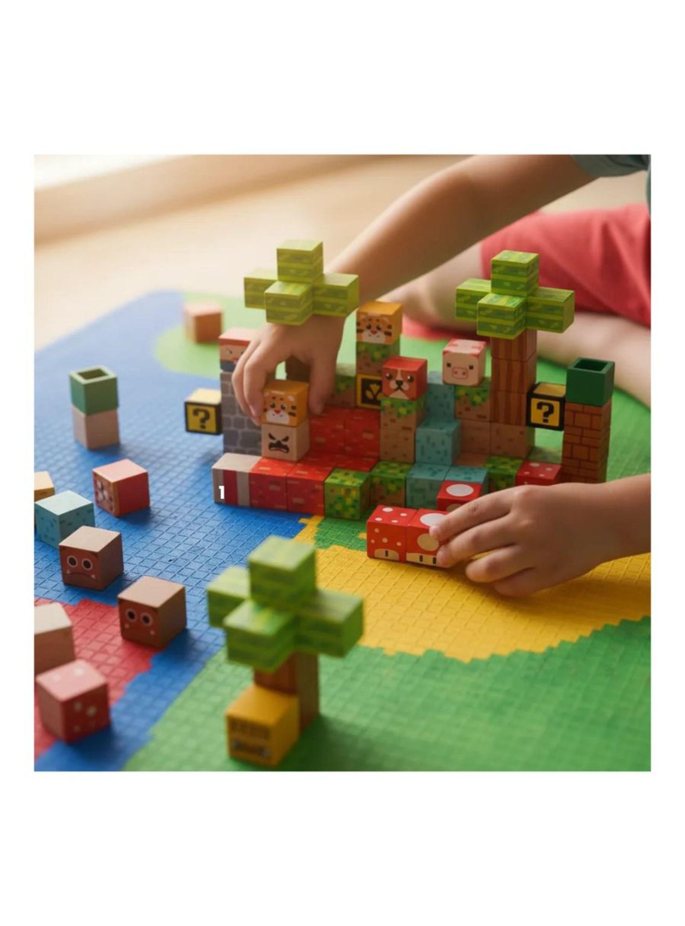Bloques Magneticos Cubo Diseño Minecraft Set 75 Piezas-3