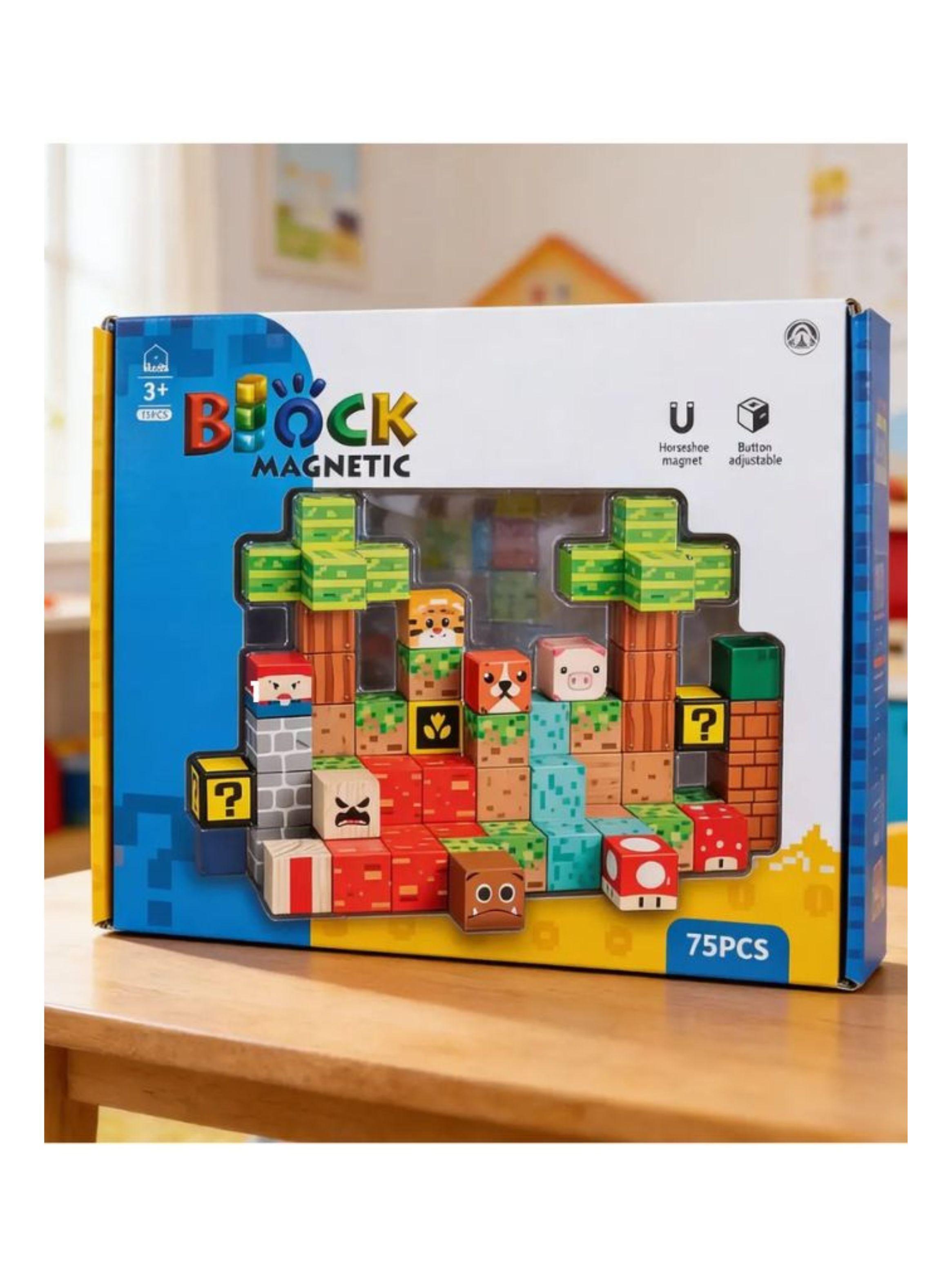 Bloques Magneticos Cubo Diseño Minecraft Set 75 Piezas-4