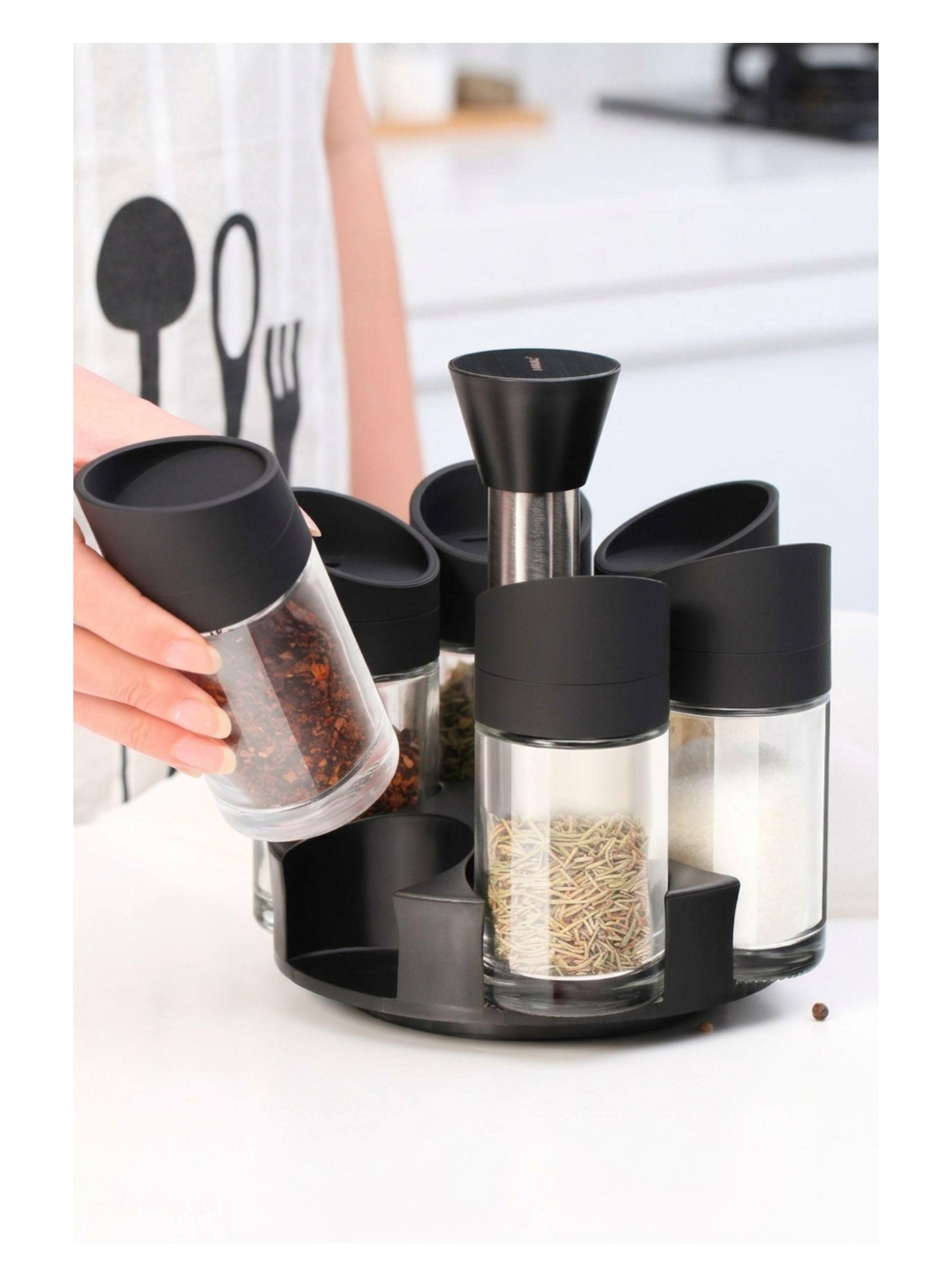 Especiero Giratorio 360 Organizador Cocina 6 Frascos Vidrio-3