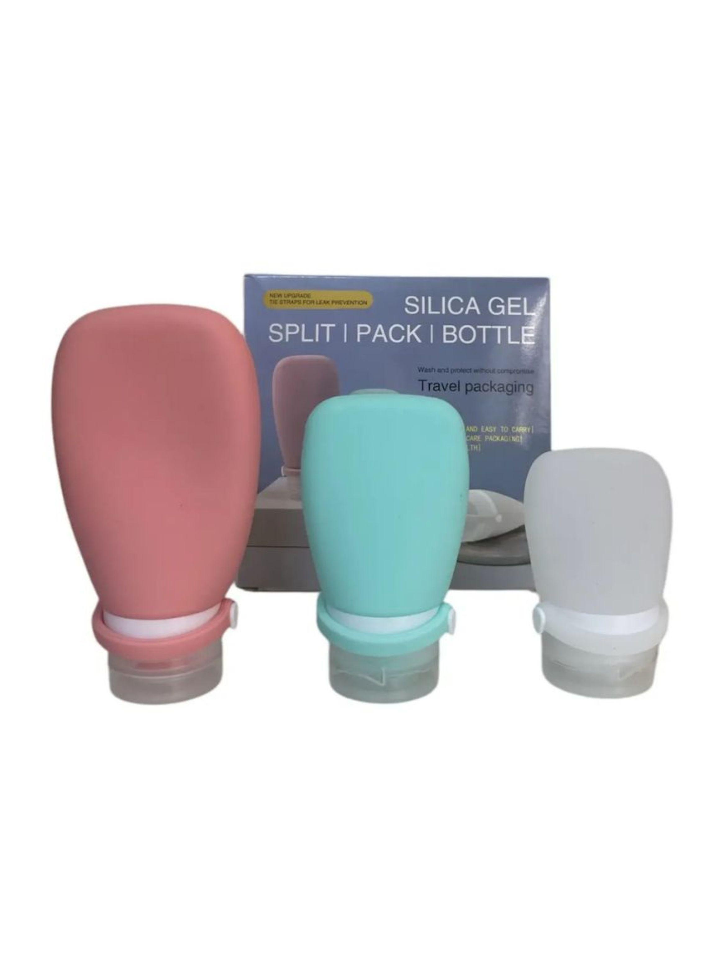 Set 3 Mini Botellas De Viaje Silicona Dispensador Crema-2
