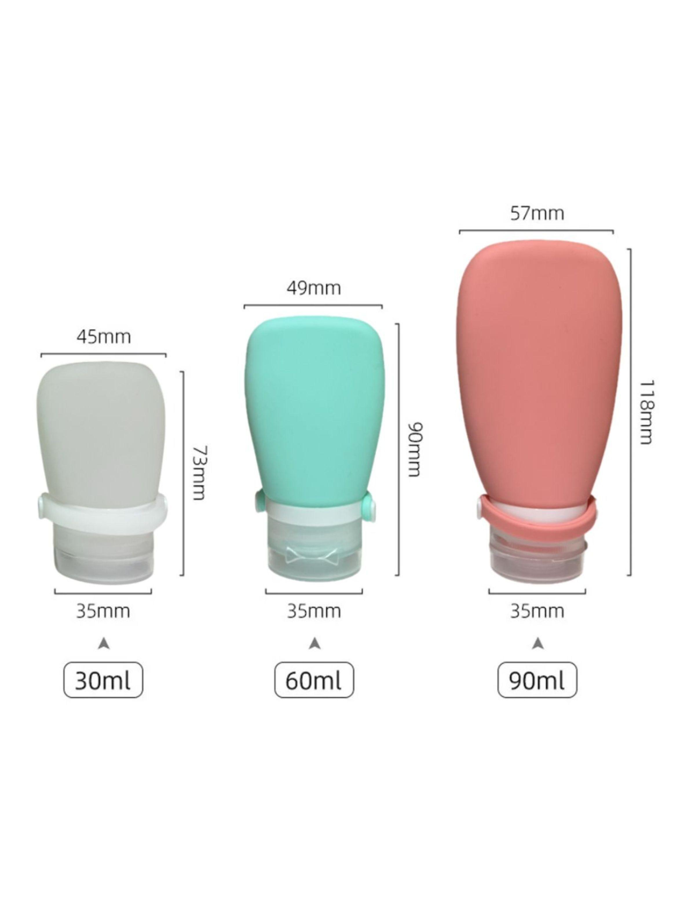 Set 3 Mini Botellas De Viaje Silicona Dispensador Crema-3