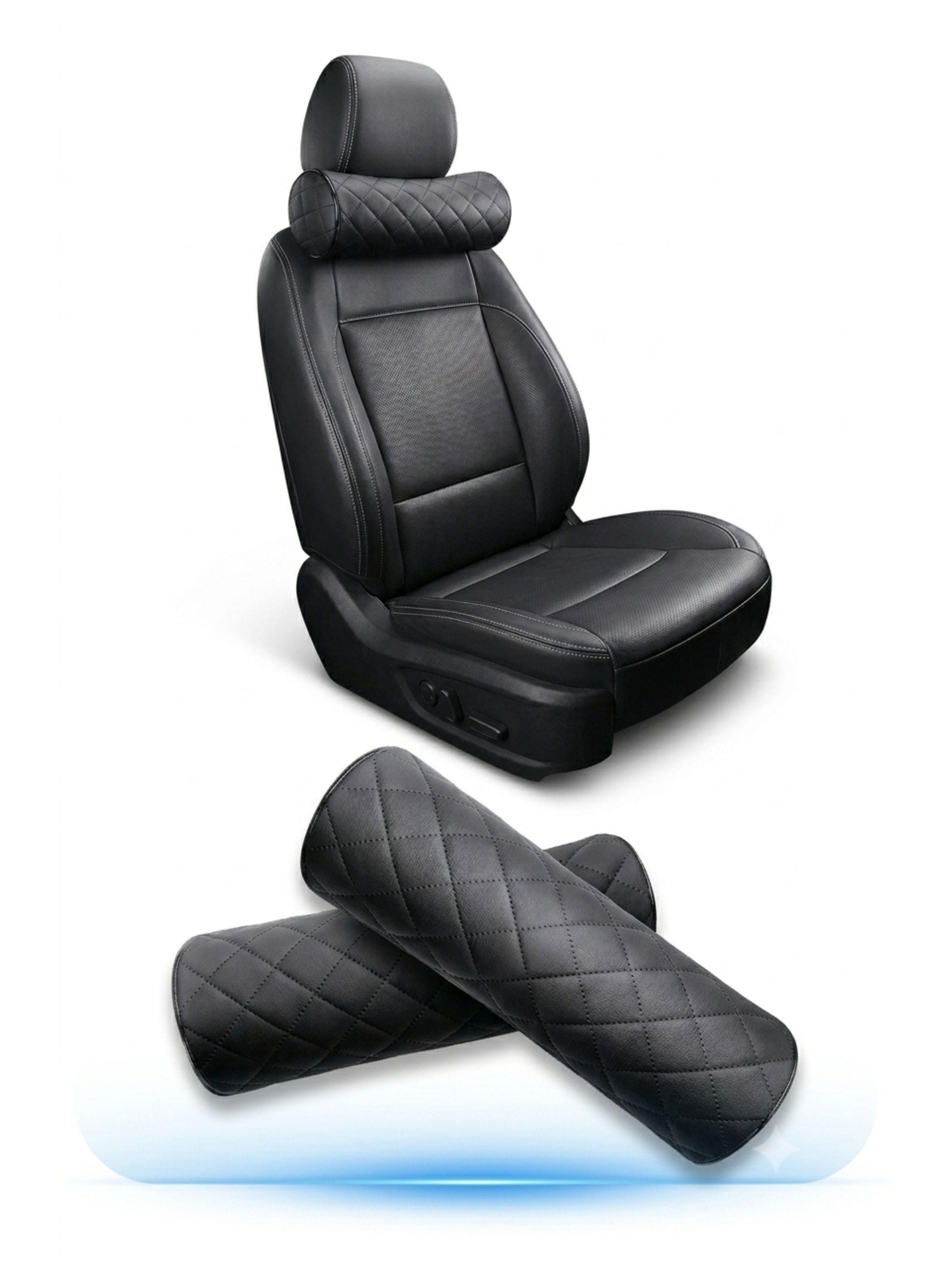 Almohada Cervical Auto Cojín Reposacabezas Auto Cuero-3