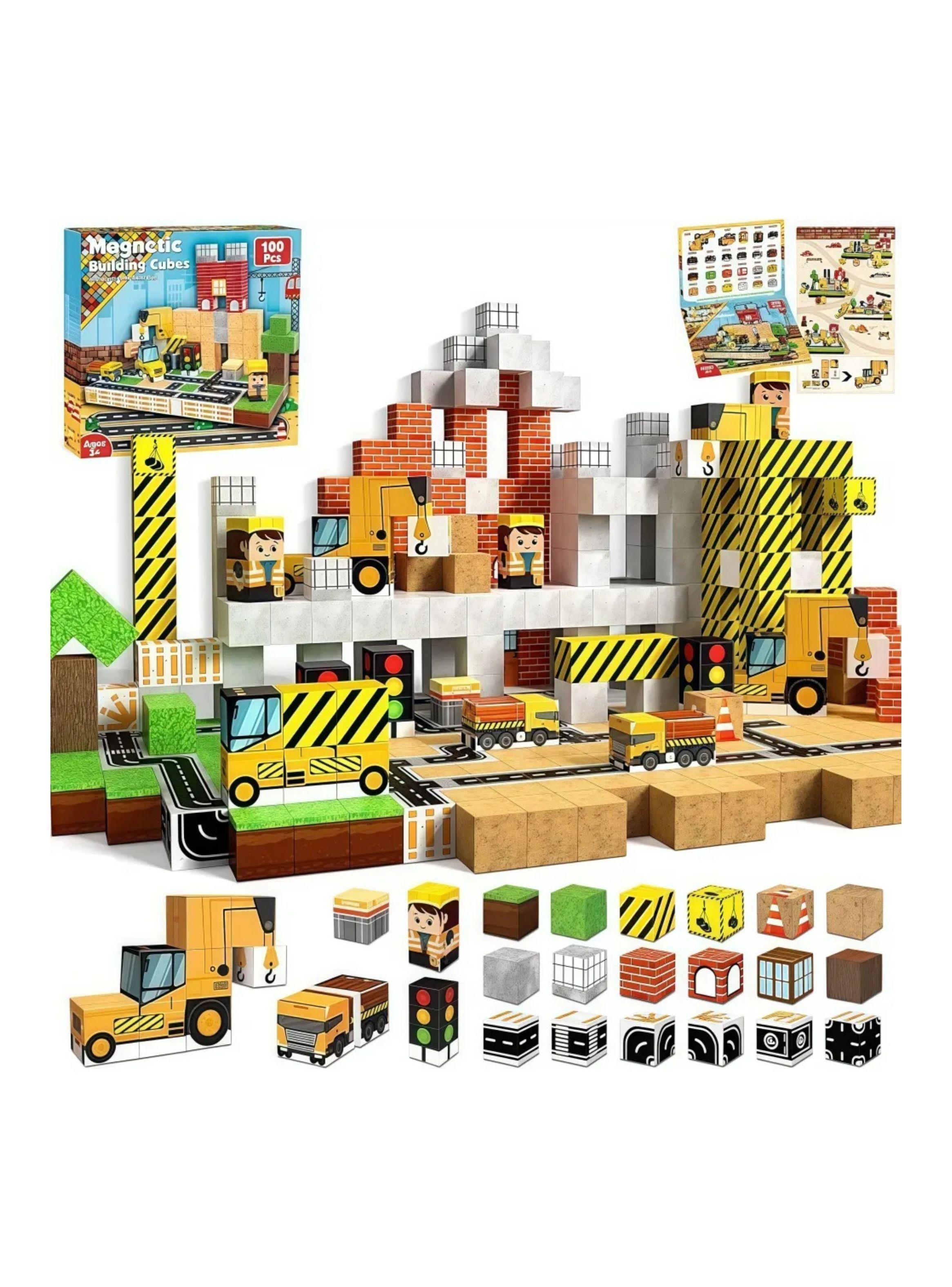 Cubos Magneticos Construccion Bloques 100 Piezas-4