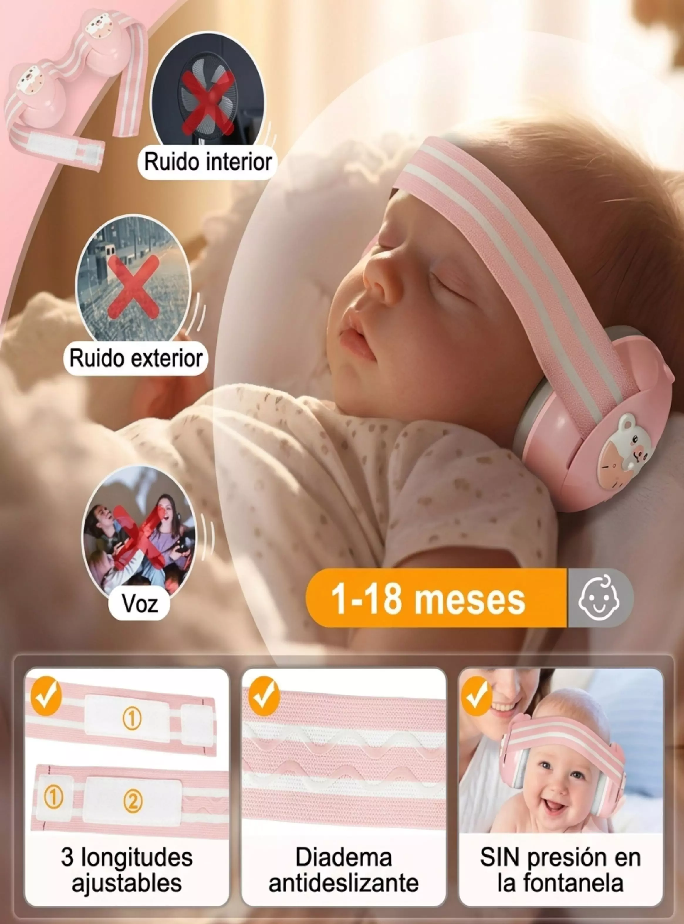  Audifonos Antiruido Bebe Protector Auditivo Orejeras -2