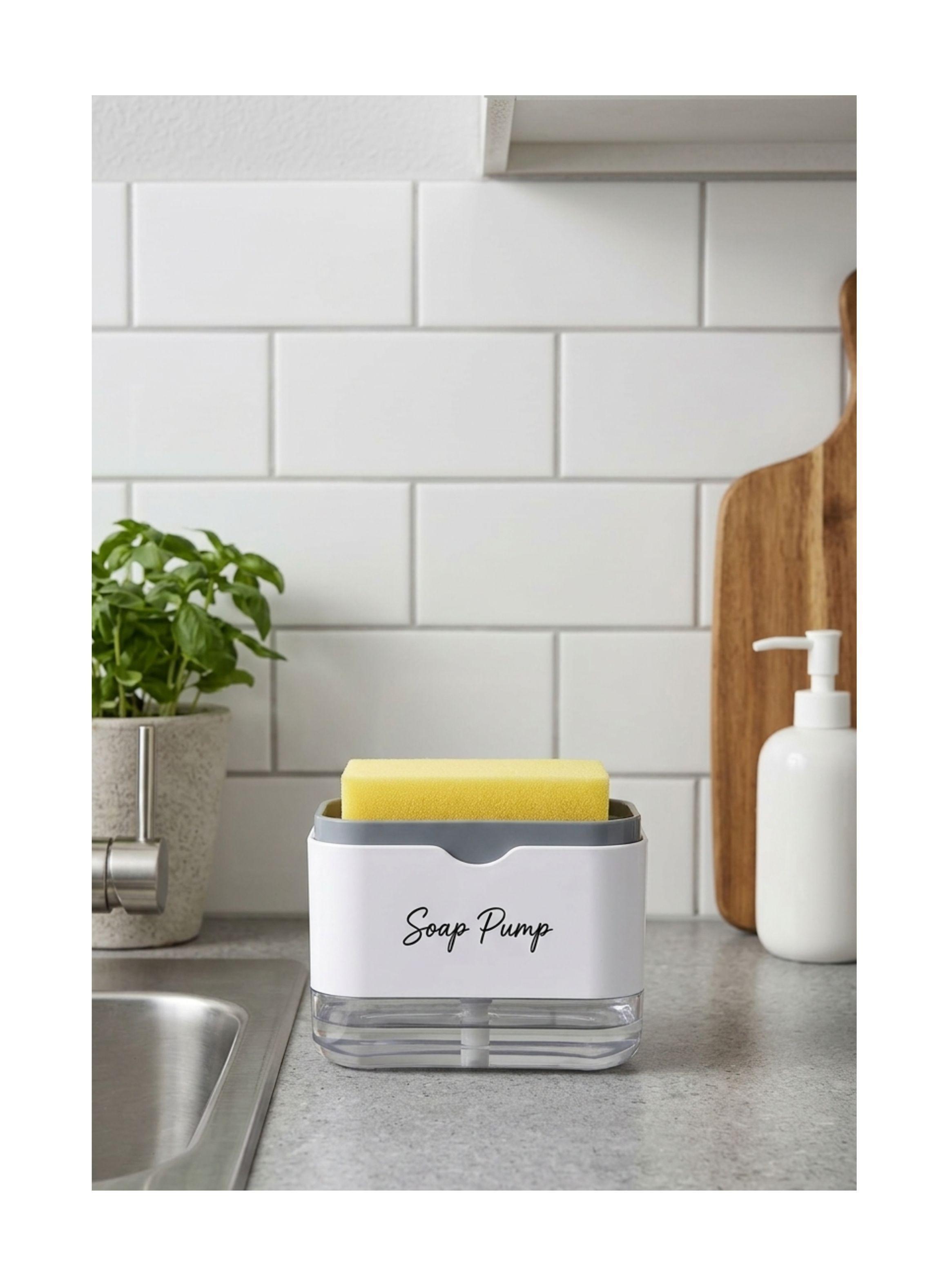 Dispensador Jabón Líquido Con Soporte Esponja-3