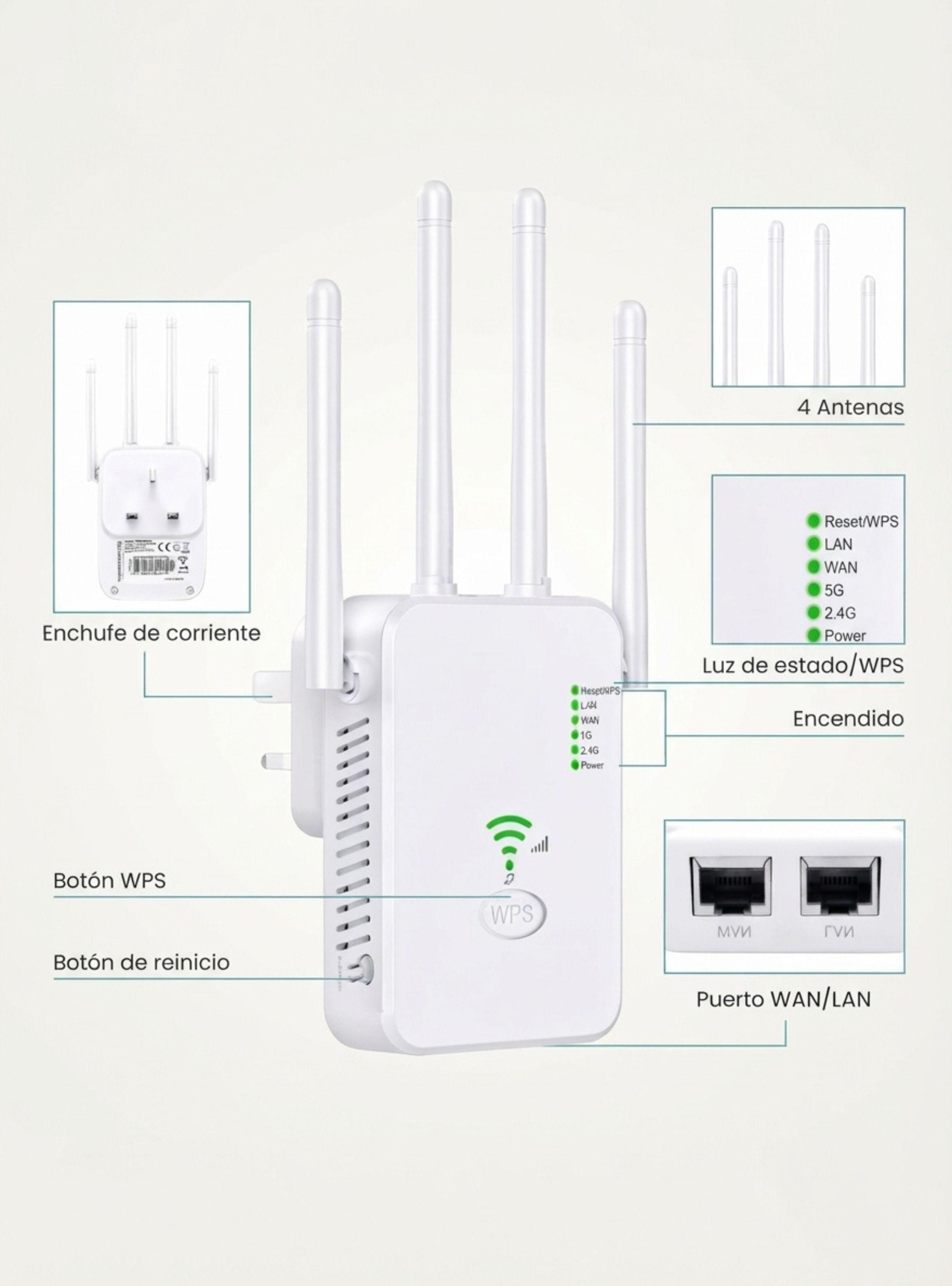 Repetidor Extensor Wifi 4 Antenas 300mbps Amplificador Señal Inalambrico-2