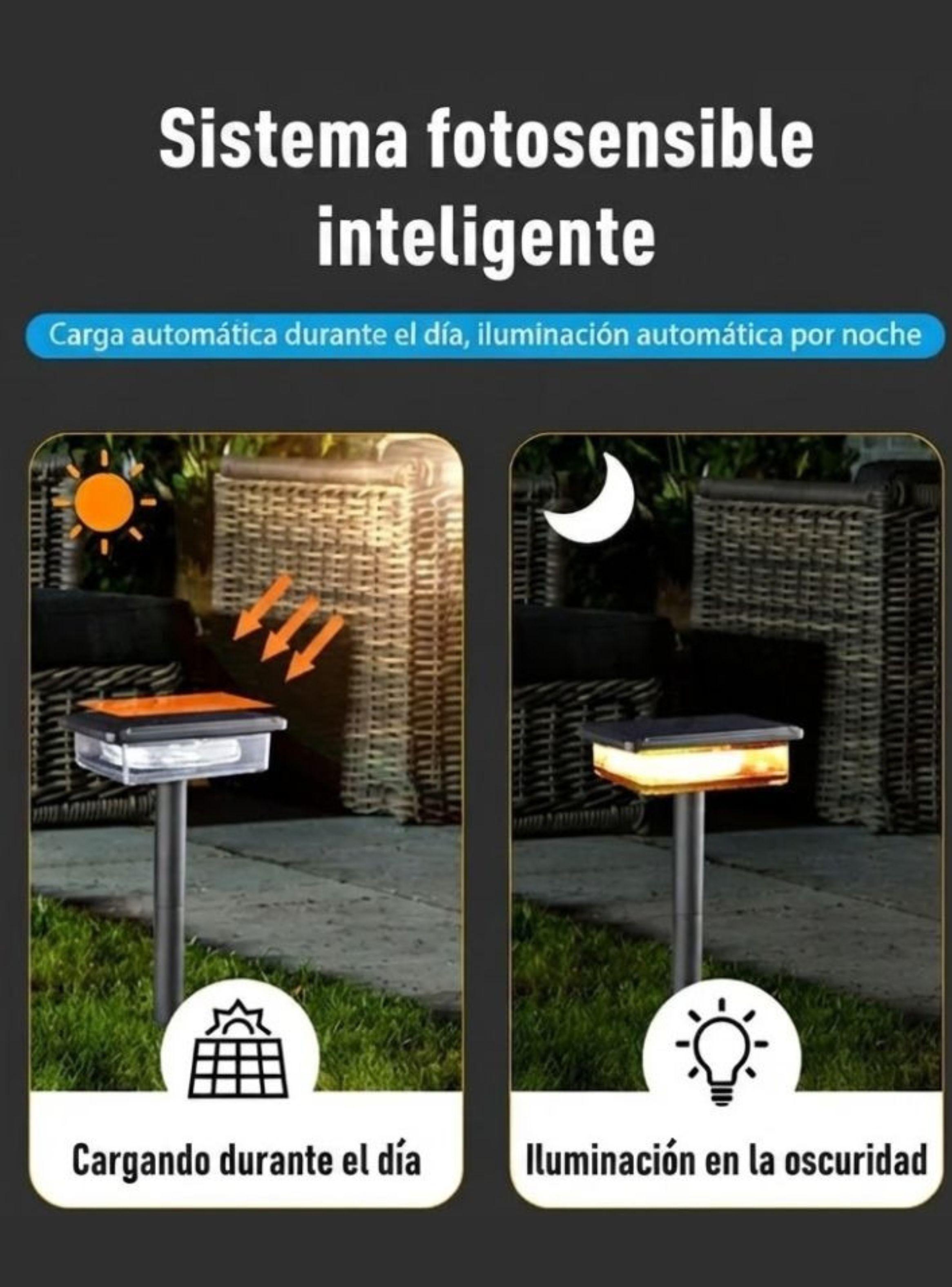 Estaca Solar Jardin Luz Calida Y Guirnalda Exterior -3